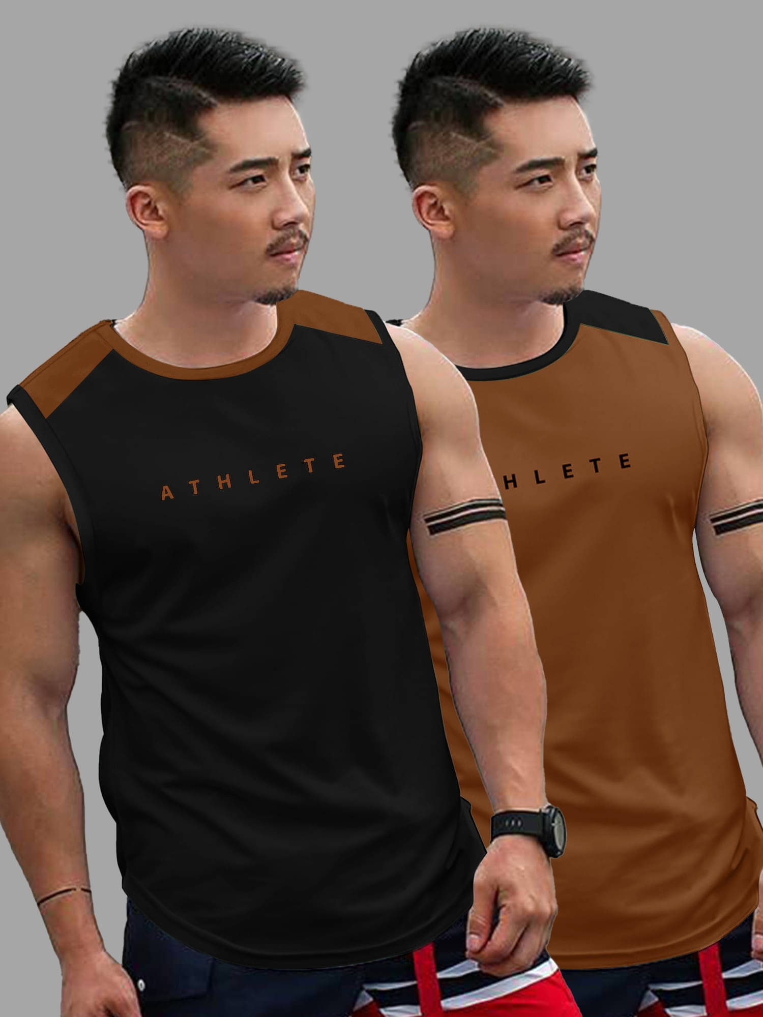     			JUMP CUTS Pack of 2 Polyester Gym Vest For Men ( Black )