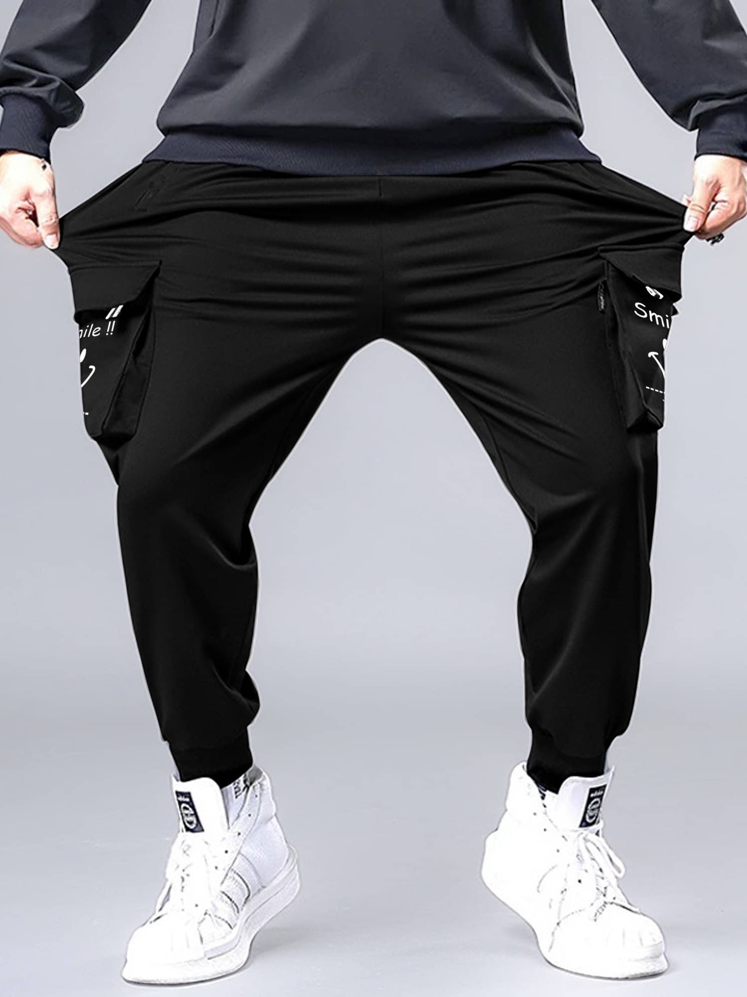     			JUMP CUTS Regular Pleated Men's Cargos - Black ( Pack of 1 )