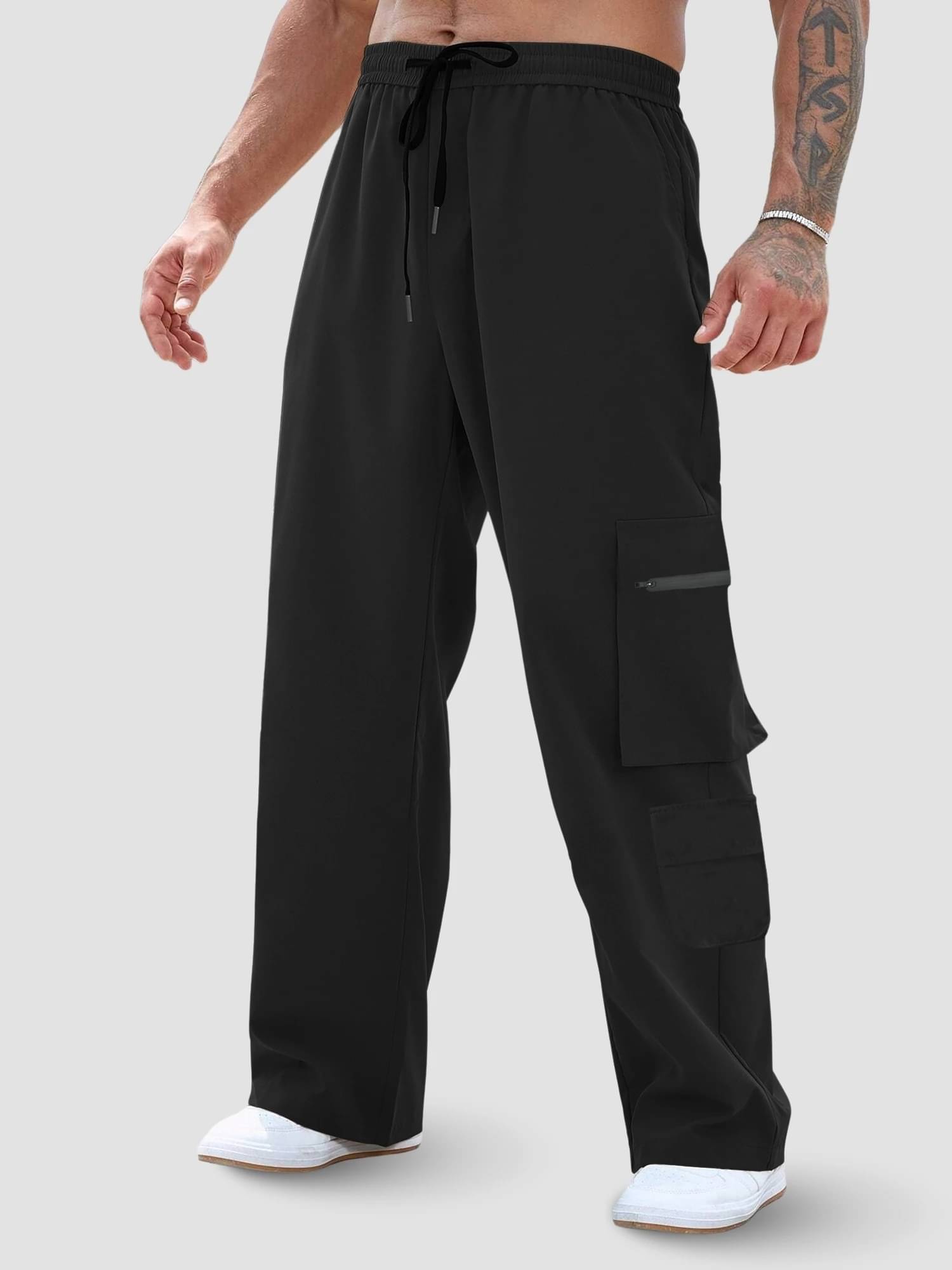     			JUMP CUTS Regular Pleated Men's Cargos - Black ( Pack of 1 )
