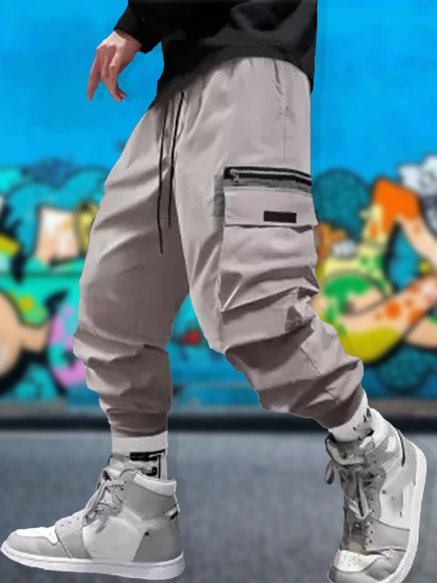     			JUMP CUTS Regular Pleated Men's Cargos - Grey ( Pack of 1 )