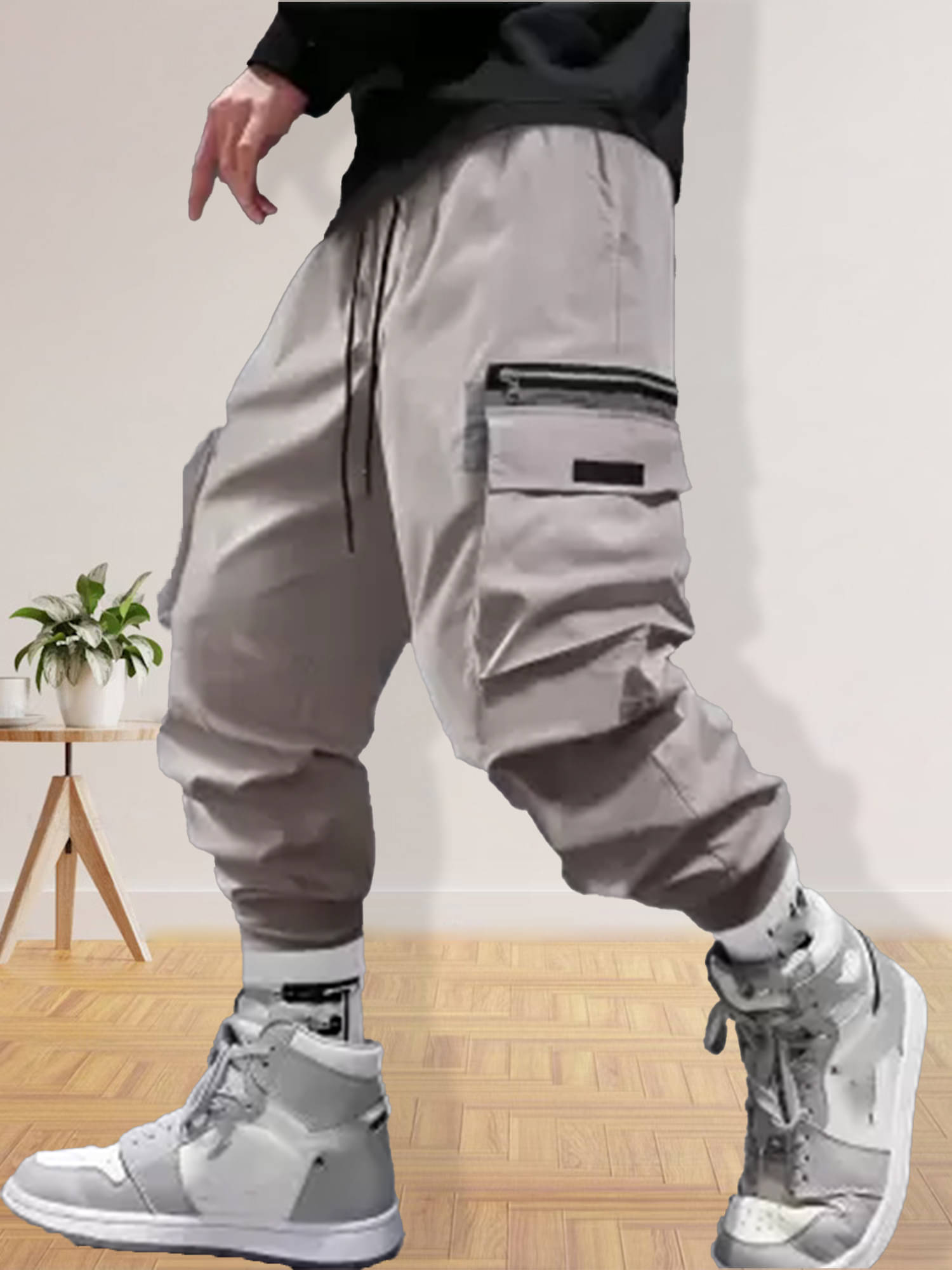     			JUMP CUTS Regular Pleated Men's Cargos - Grey ( Pack of 1 )