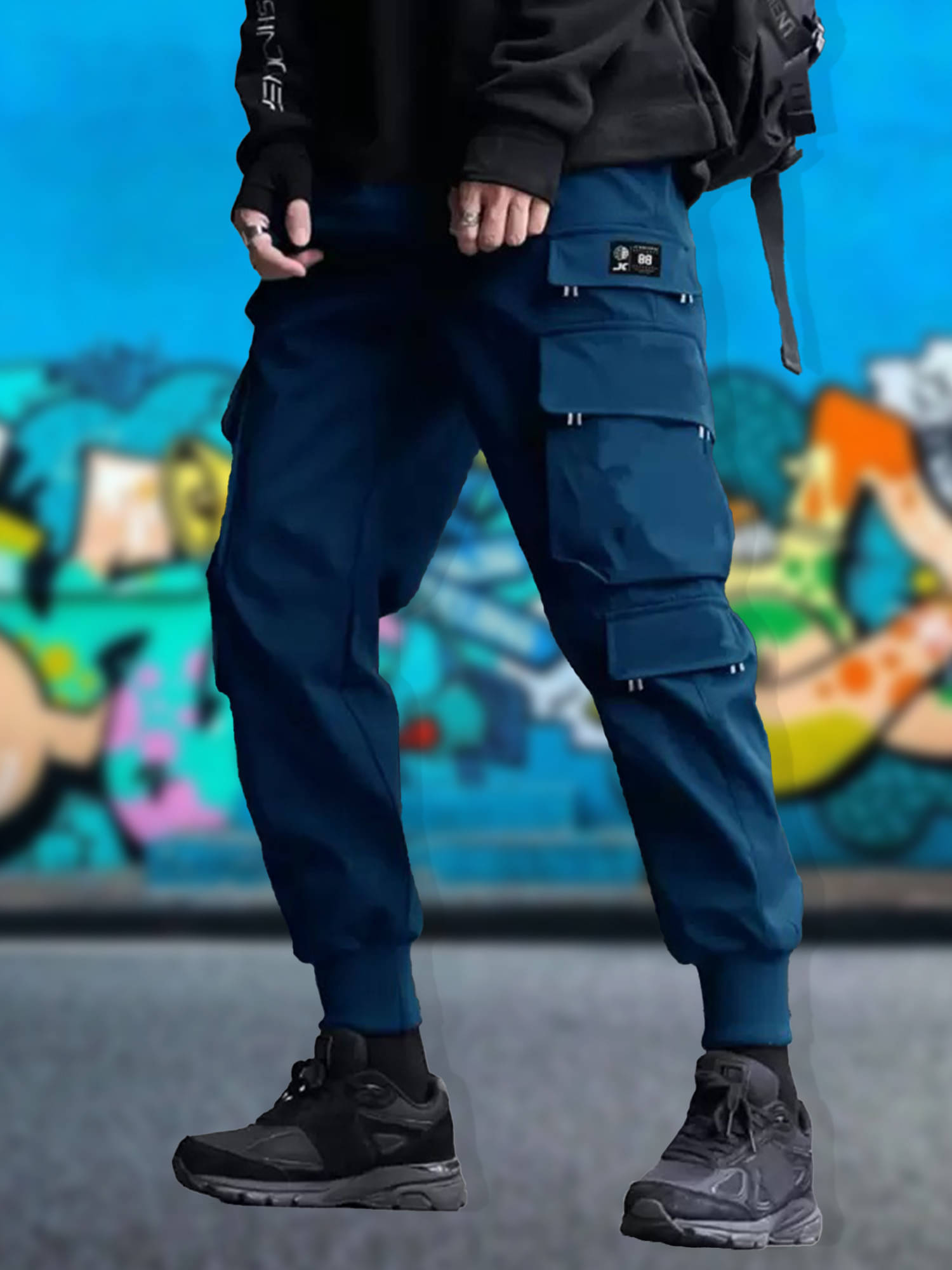    			JUMP CUTS Regular Pleated Men's Cargos - Blue ( Pack of 1 )