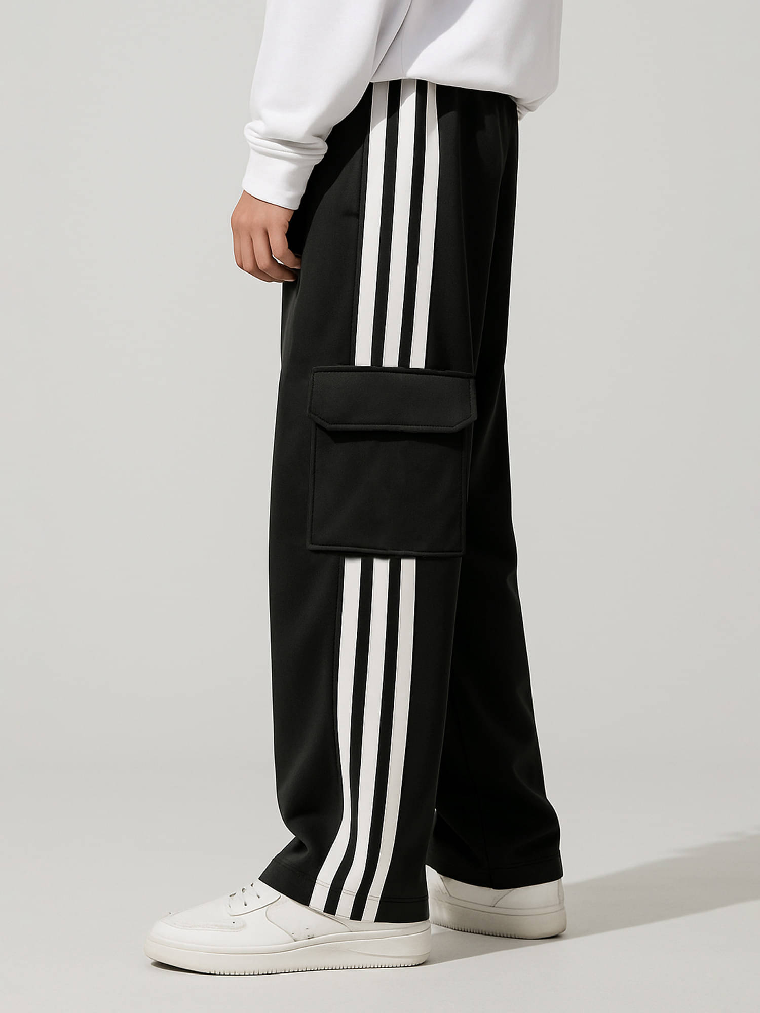     			JUMP CUTS Regular Pleated Men's Cargos - Black ( Pack of 1 )