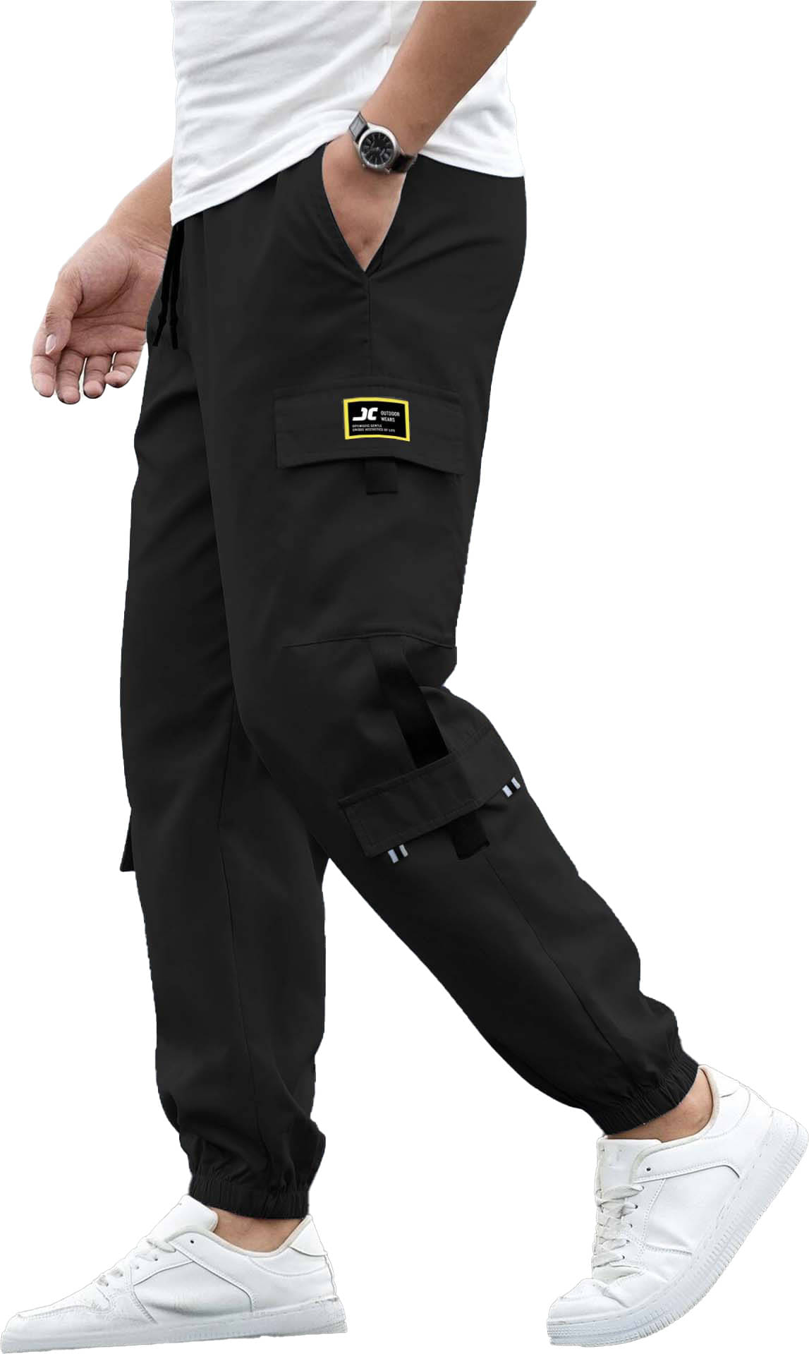     			JUMP CUTS Regular Pleated Men's Cargos - Black ( Pack of 1 )