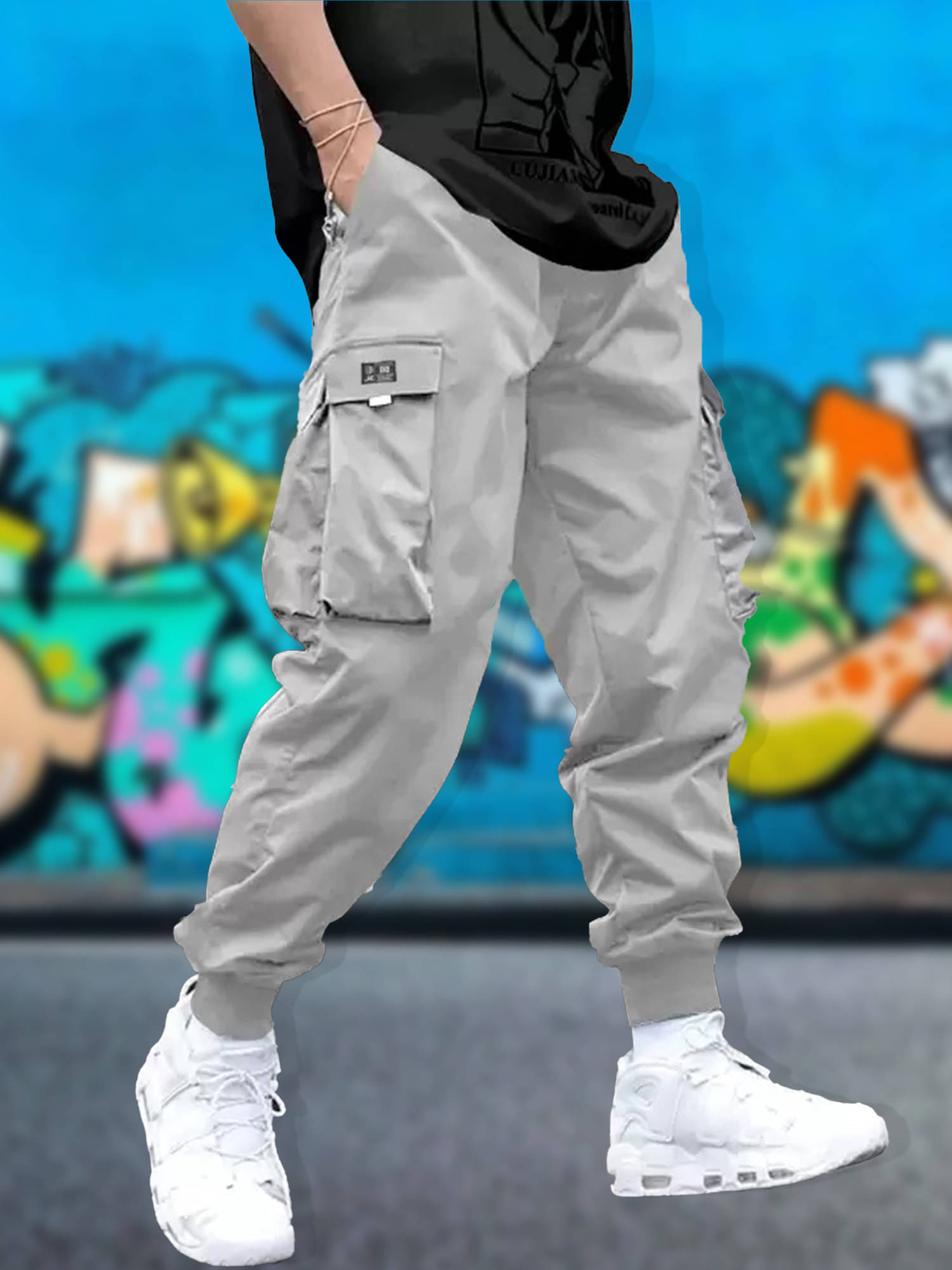     			JUMP CUTS Regular Pleated Men's Cargos - Grey ( Pack of 1 )