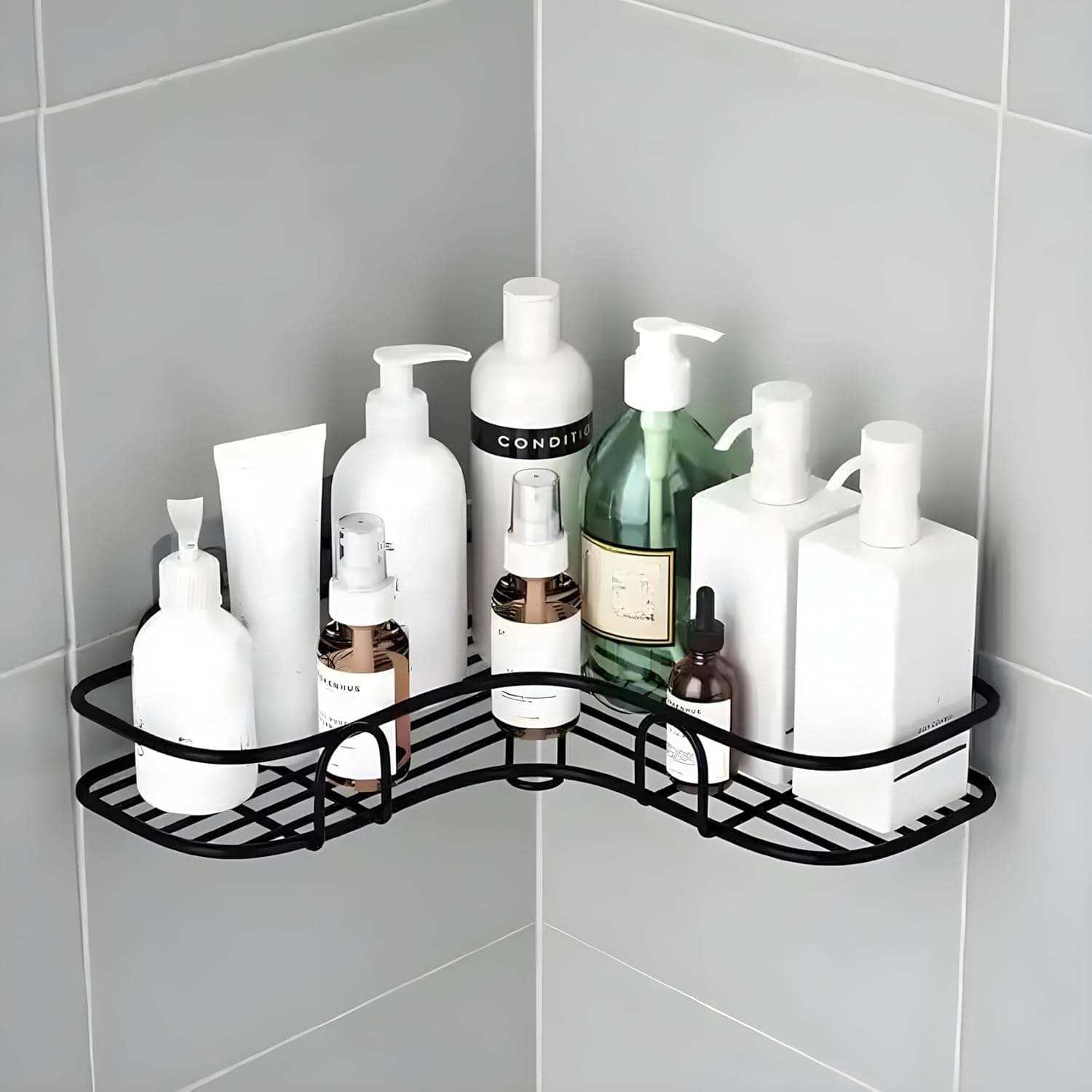     			Multipurpose Bathroom/Kitchen Corner Storage Organizer Wall Mounted Rack