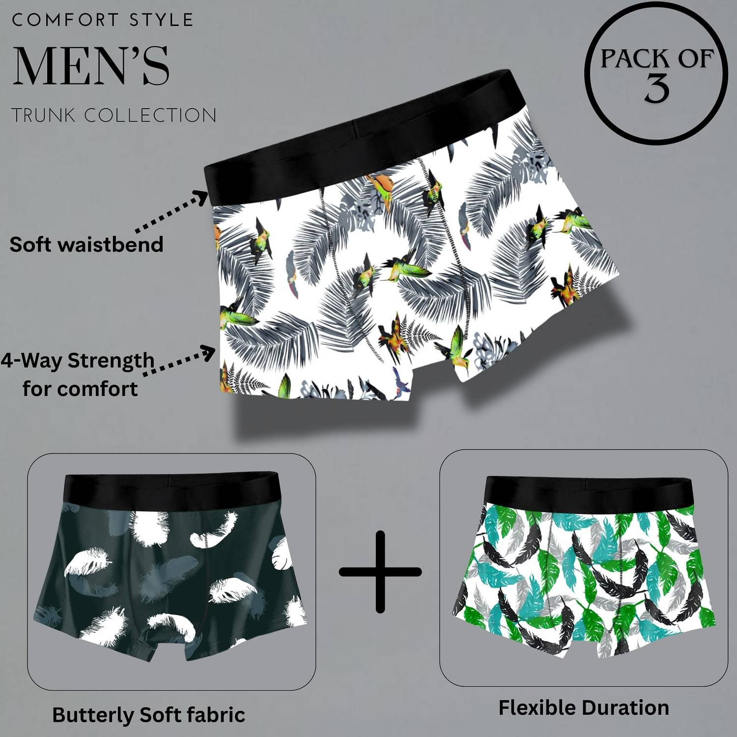 PaheliRani Pack of 1 Nylon Trunks For Men's ( Multicolor1 ) PaheliRani Pack of 1 Nylon Trunks For Men's ( Multicolor1 )