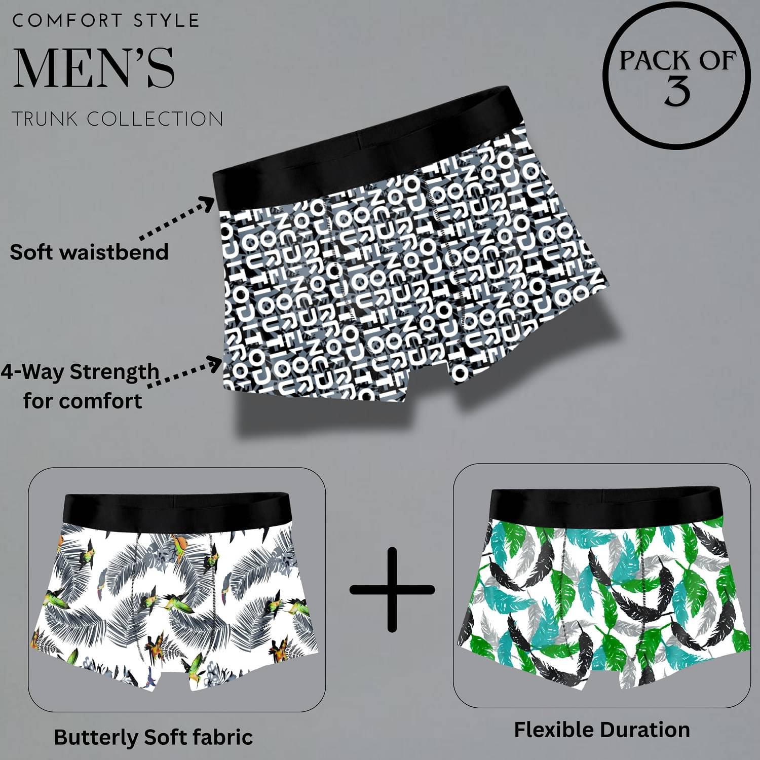 PaheliRani Pack of 1 Nylon Trunks For Men's ( Multicolor3 ) PaheliRani Pack of 1 Nylon Trunks For Men's ( Multicolor3 )