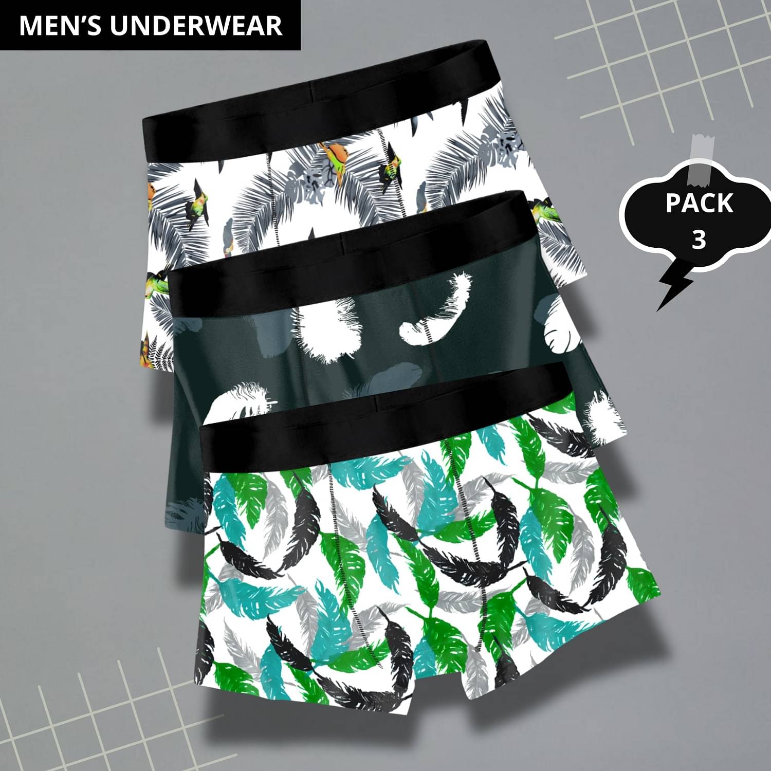 PaheliRani Pack of 3 Nylon Trunks For Men's ( Multicolor1 ) PaheliRani Pack of 3 Nylon Trunks For Men's ( Multicolor1 )