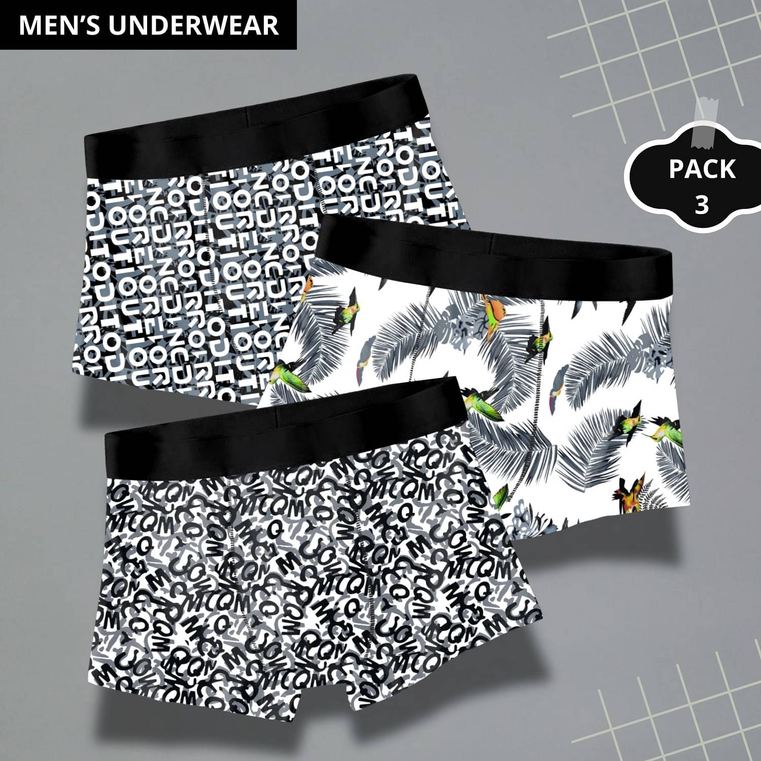 PaheliRani Pack of 3 Nylon Trunks For Men's ( Multicolor2 ) PaheliRani Pack of 3 Nylon Trunks For Men's ( Multicolor2 )