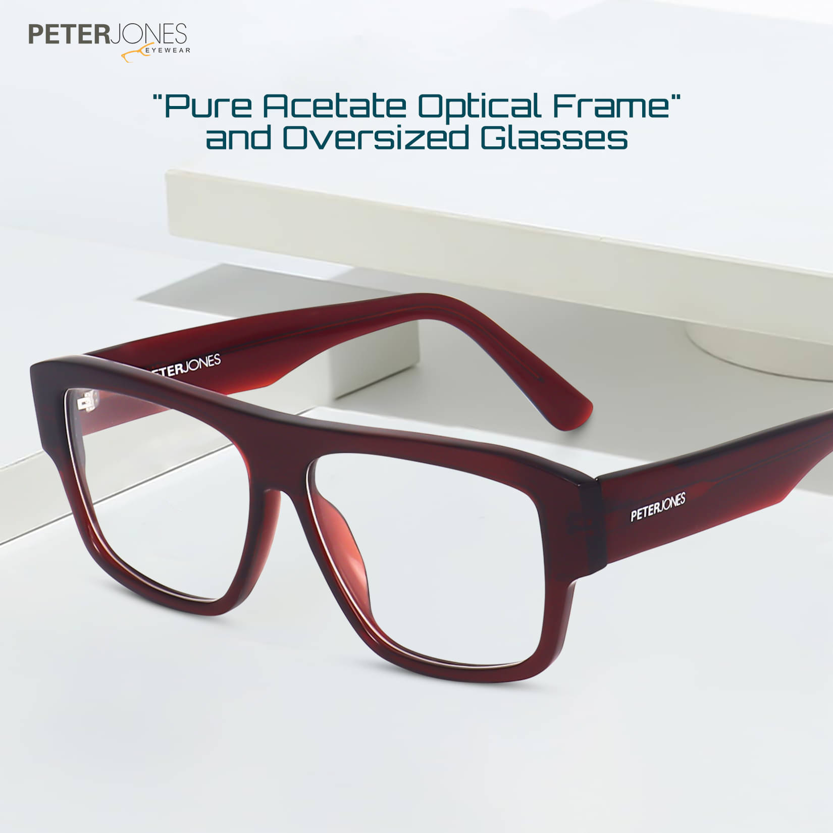    			Peter Jones Red Full Rim Square Computer Glasses ( Pack of 1 )