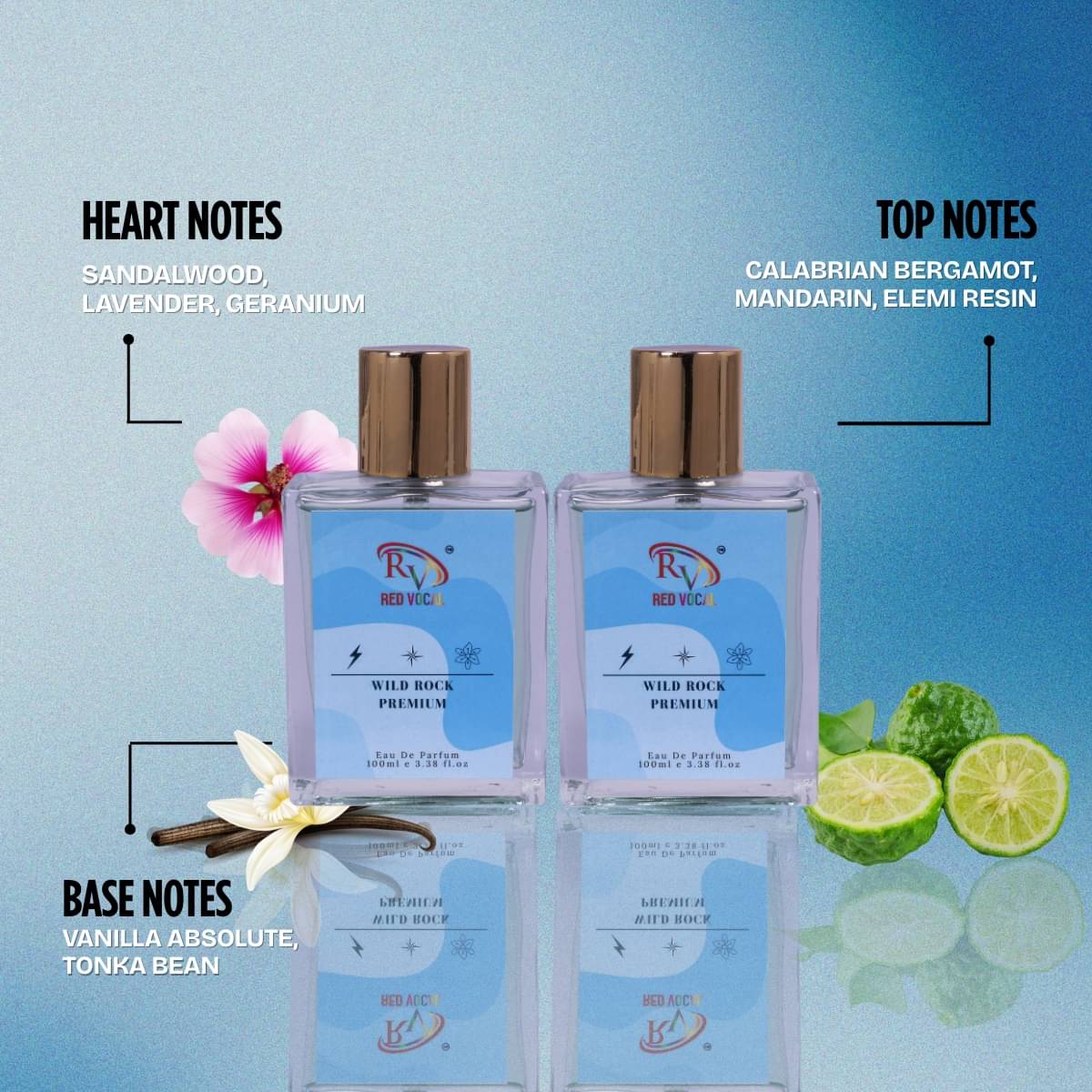     			Red Vocal Wild Rock Premium Eau De Parfum Combo Set Perfume Spray,For Men ,100Ml Each (Pack Of 2)