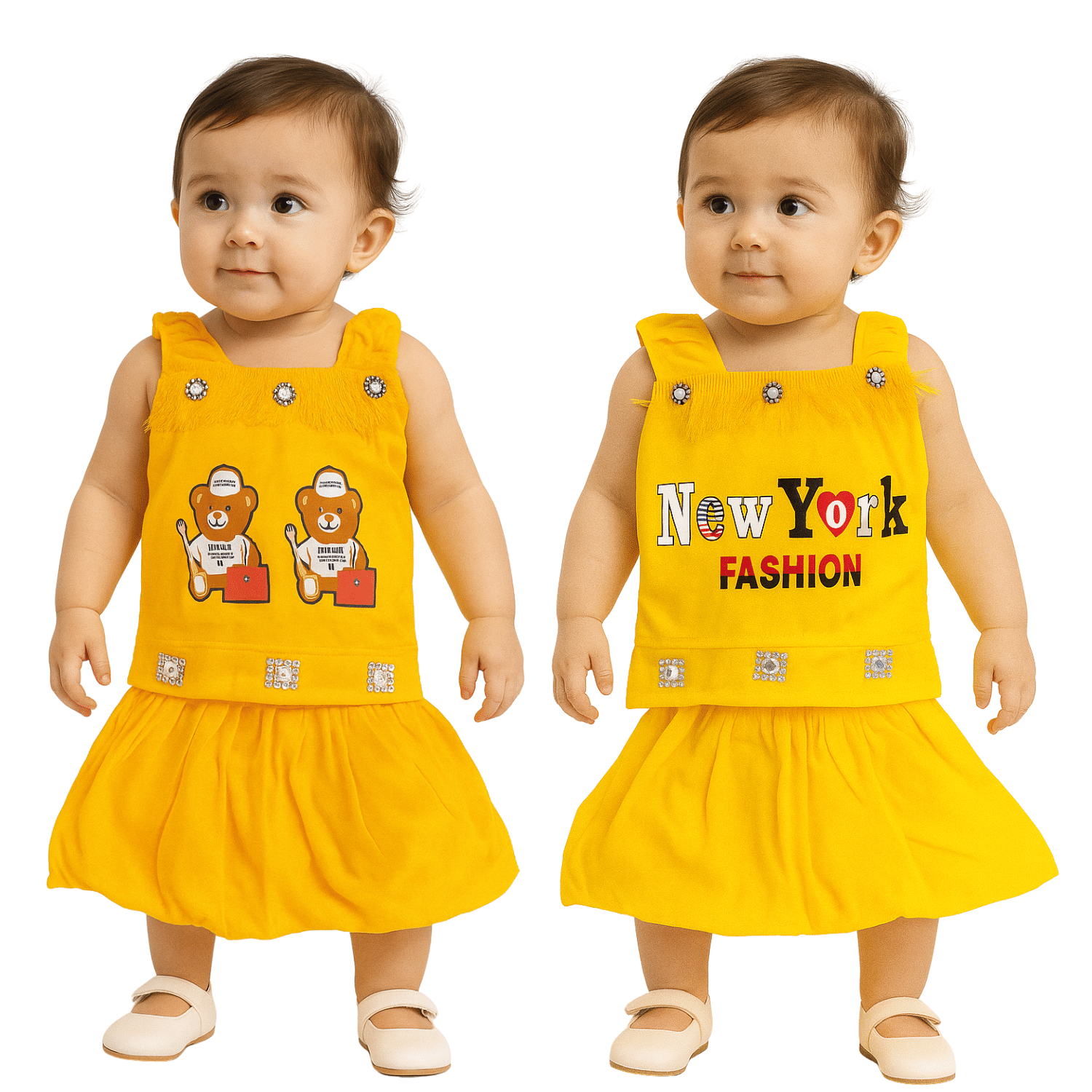     			Ridaa Crepe Frock For Baby Girls ( Pack of 2 , Multicolor )