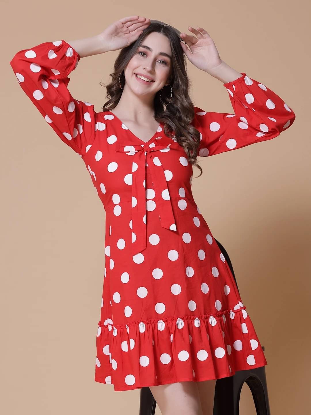     			SEVEN FLOWER Women Cotton Printed Fit & Flare Dress ( Multicolor )