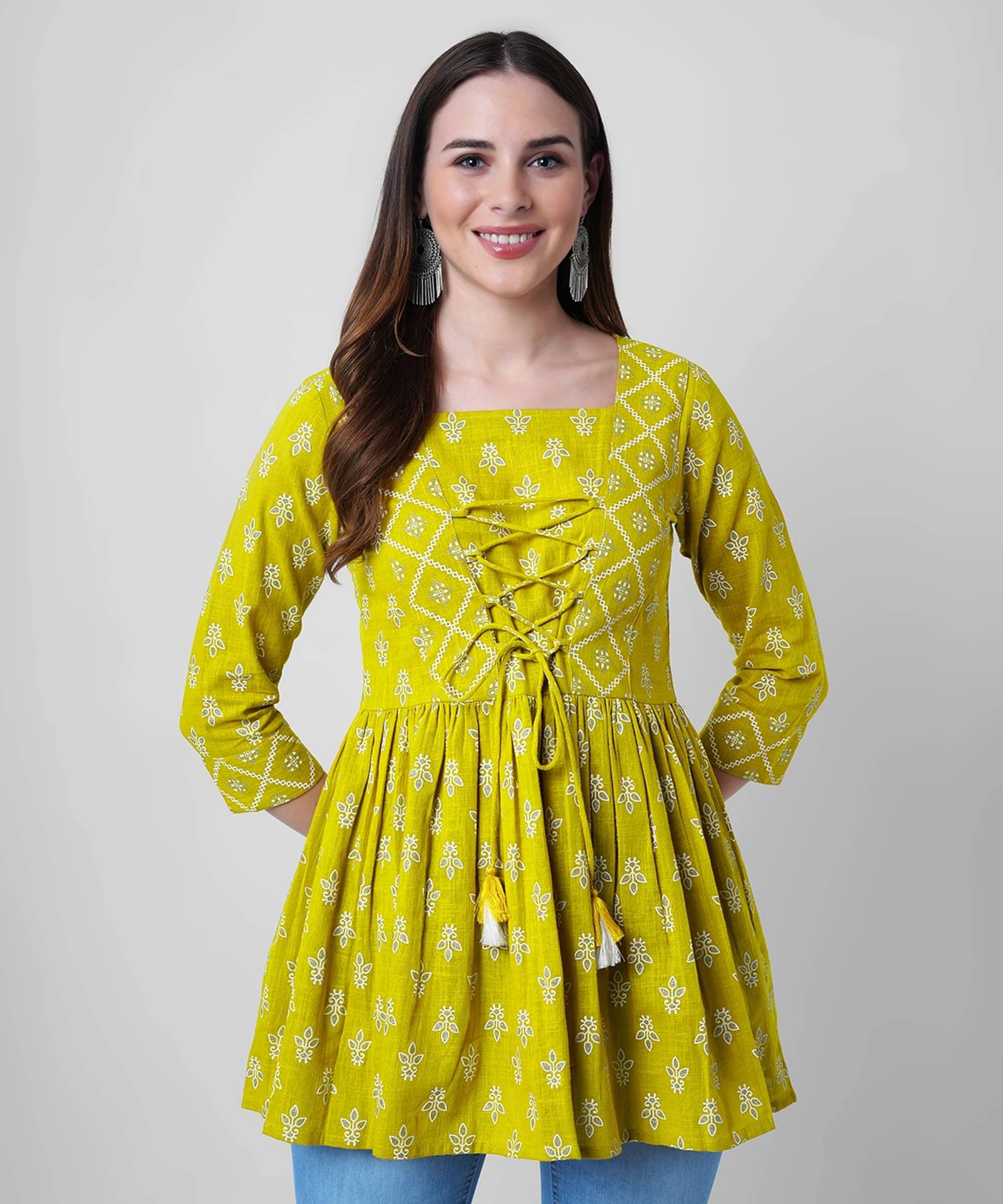     			SEVEN FLOWER Women's Viscose Rayon Peplum Top ( Multicolor )