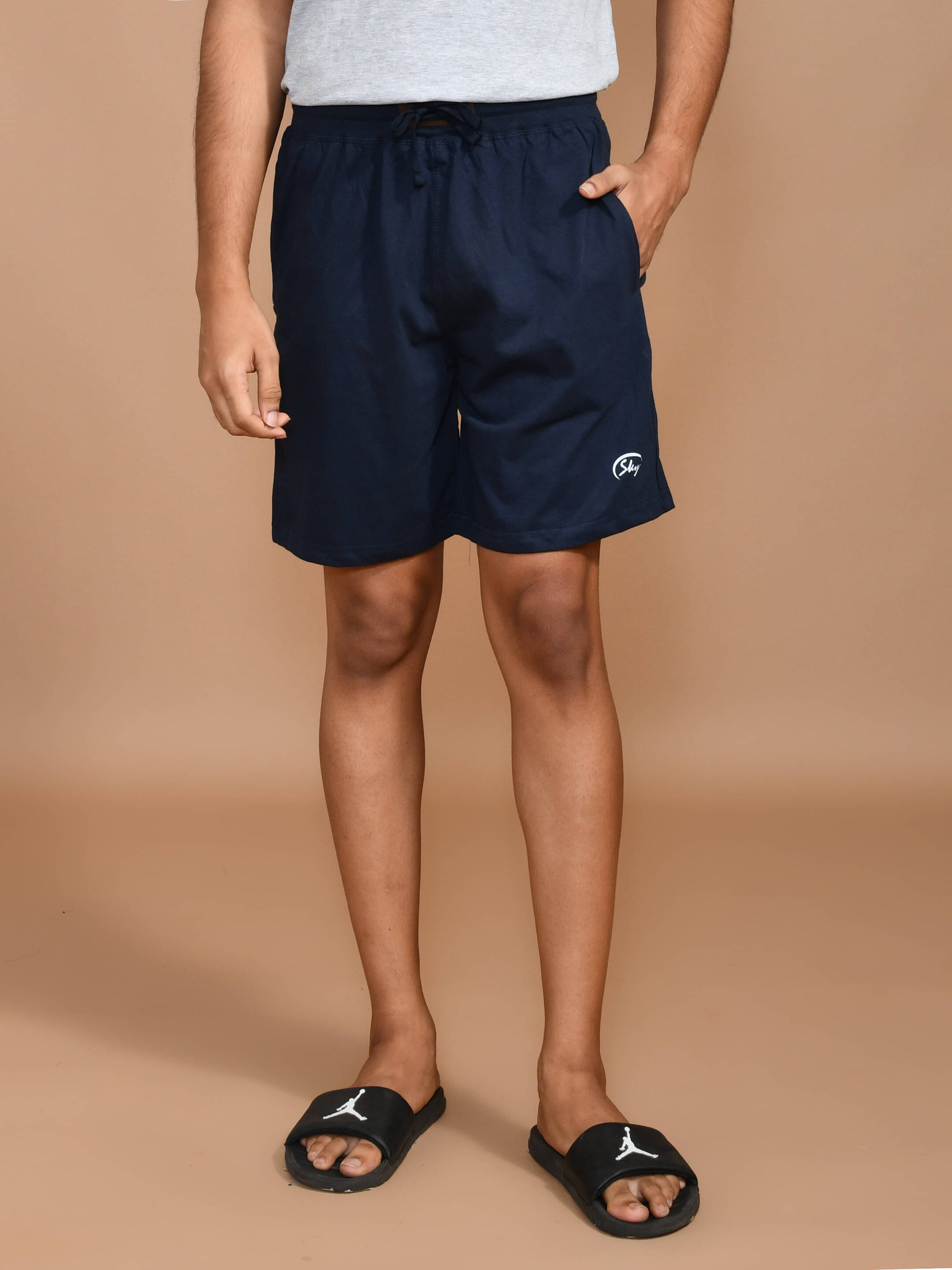     			SKYKNIT Dark Blue Cotton Blend Men's Shorts ( Pack of 1 )