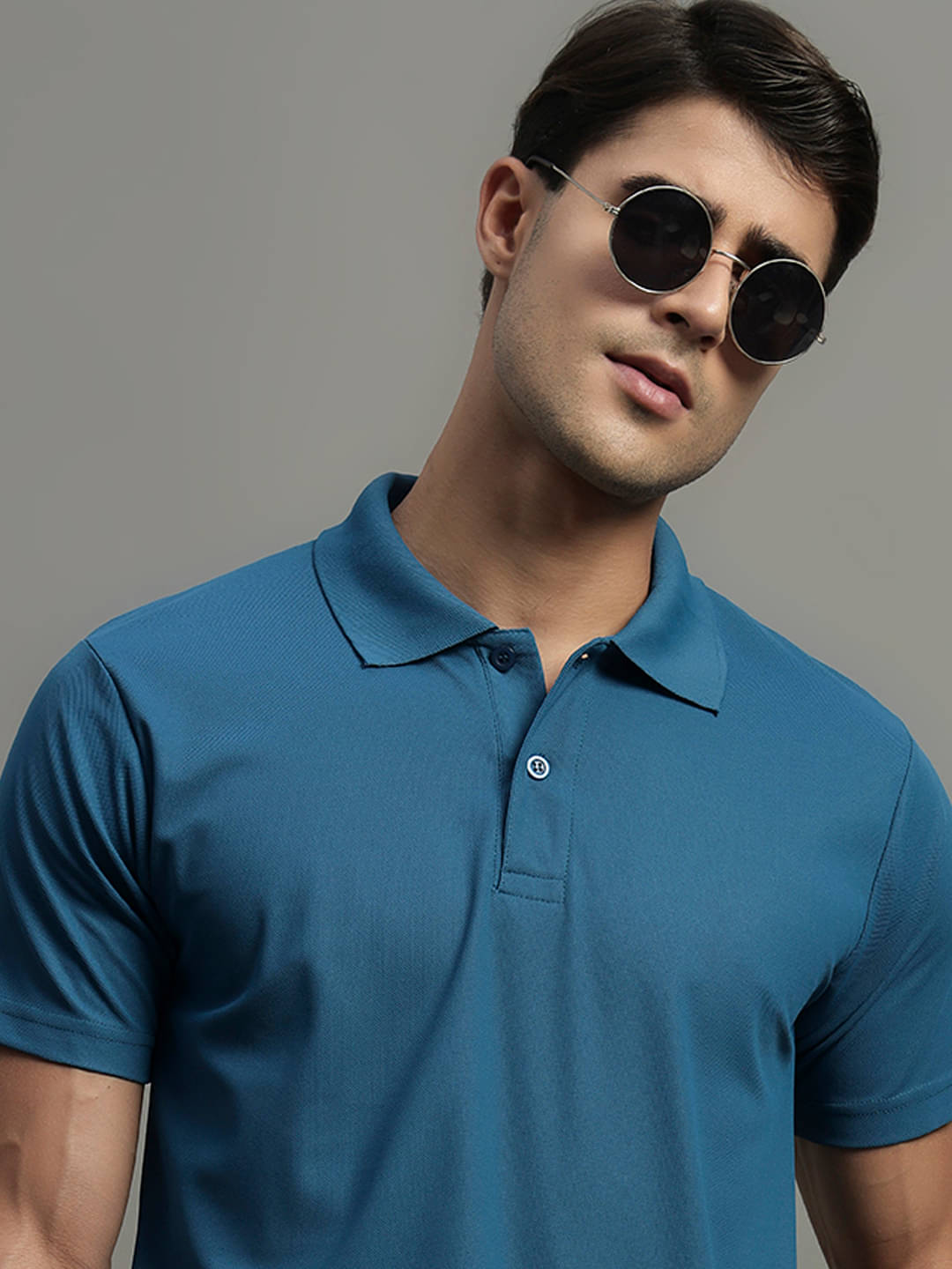 Simple Solution Men Polyester Regular Fit Solid Polo T Shirt ( Teal Blue ) Simple Solution Men Polyester Regular Fit Solid Polo T Shirt ( Teal Blue )