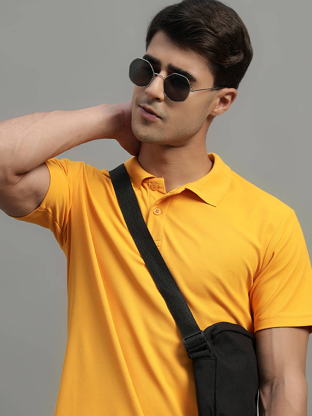     			Simple Solution Men Polyester Regular Fit Solid Polo T Shirt ( Mustard )