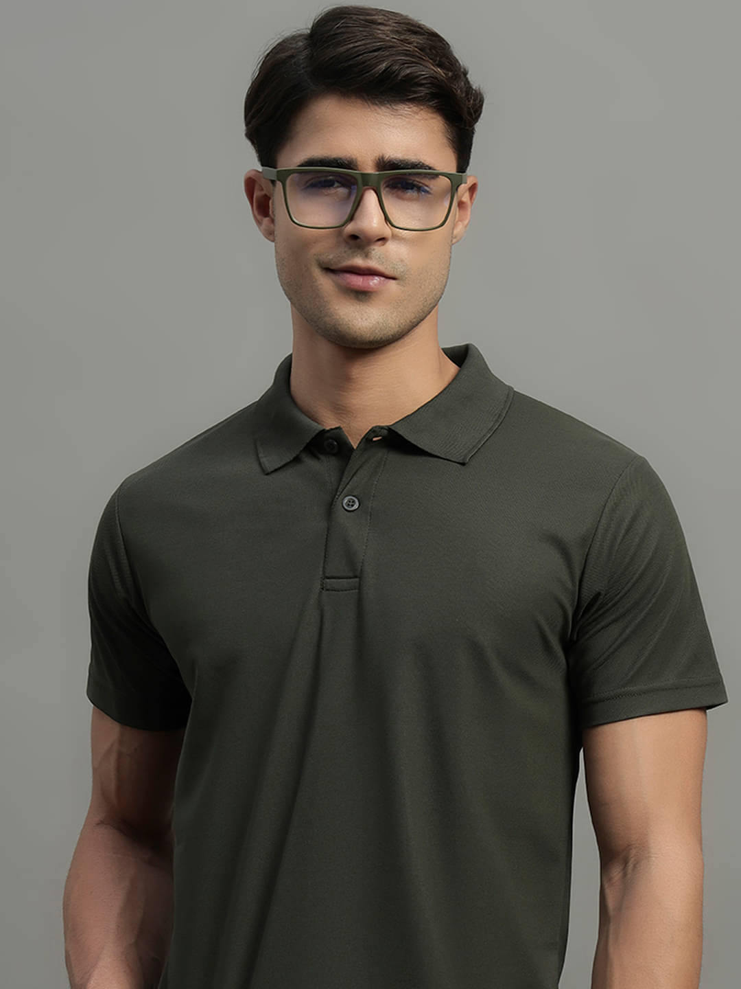     			Simple Solution Men Polyester Regular Fit Solid Polo T Shirt ( Olive )