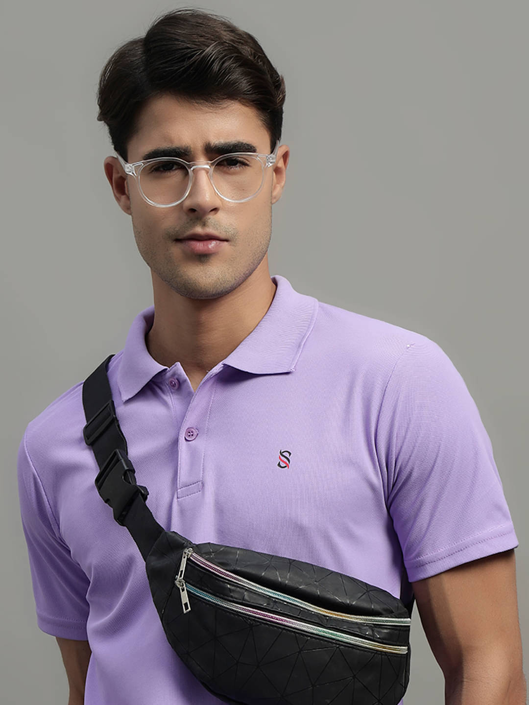     			Simple Solution Men Polyester Regular Fit Solid Polo T Shirt ( Lavender )