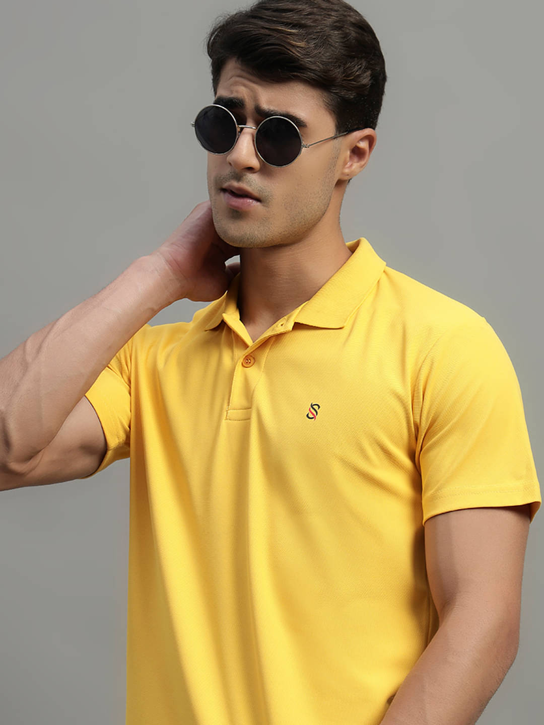 Simple Solution Men Polyester Regular Fit Solid Polo T Shirt ( Yellow ) Simple Solution Men Polyester Regular Fit Solid Polo T Shirt ( Yellow )