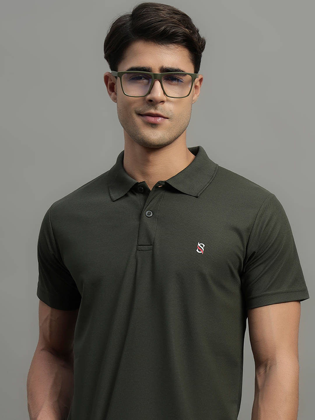     			Simple Solution Men Polyester Regular Fit Solid Polo T Shirt ( Olive )
