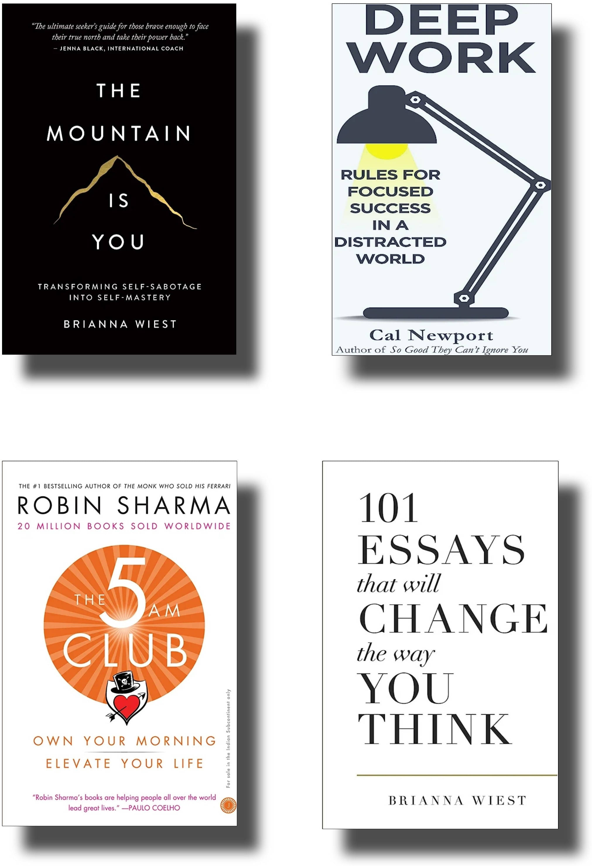 The Mountain Is You + Deep Work + The 5AM Club + 101 Essays That Will Change The Way You Think (Combo Of 4 Books) The Mountain Is You + Deep Work + The 5AM Club + 101 Essays That Will Change The Way You Think (Combo Of 4 Books)