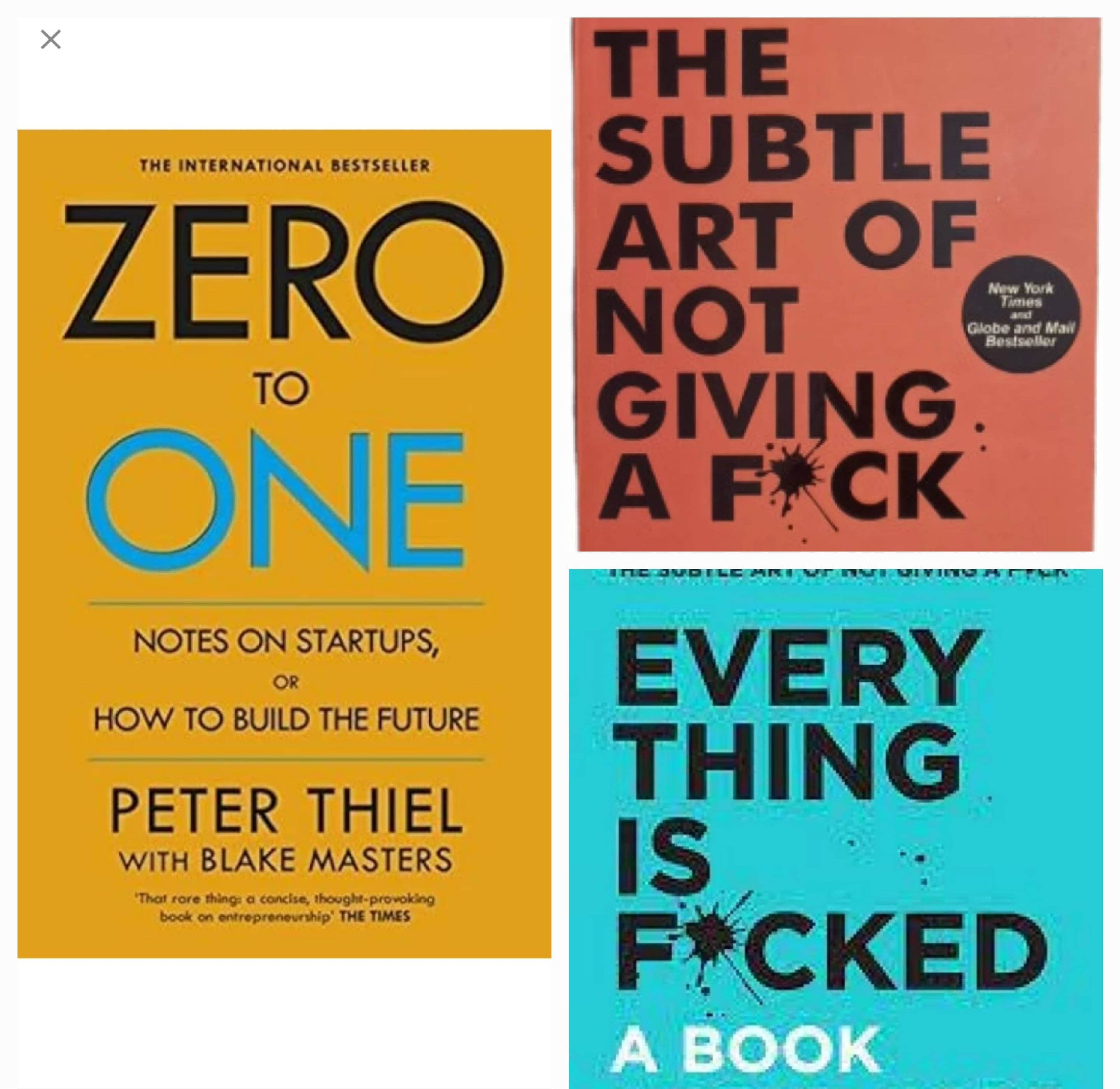 Zero To One & The Subtle Art Of Not Giving A F*ck Combo Set (Every Thing Is F*ck (FREE) English) Zero To One & The Subtle Art Of Not Giving A F*ck Combo Set (Every Thing Is F*ck (FREE) English)