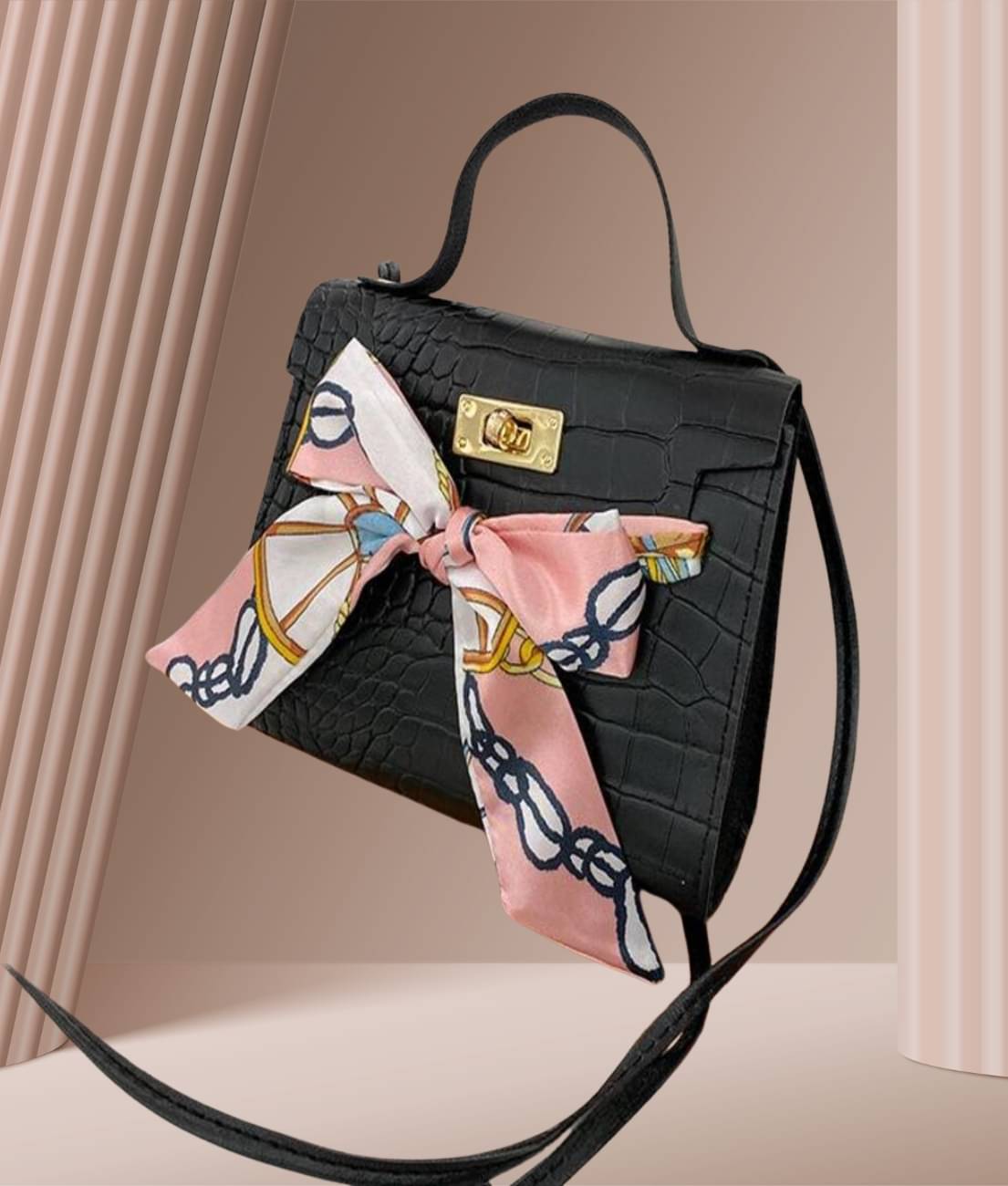     			gufrina Sling Bag PU Set of 1 ( Black )