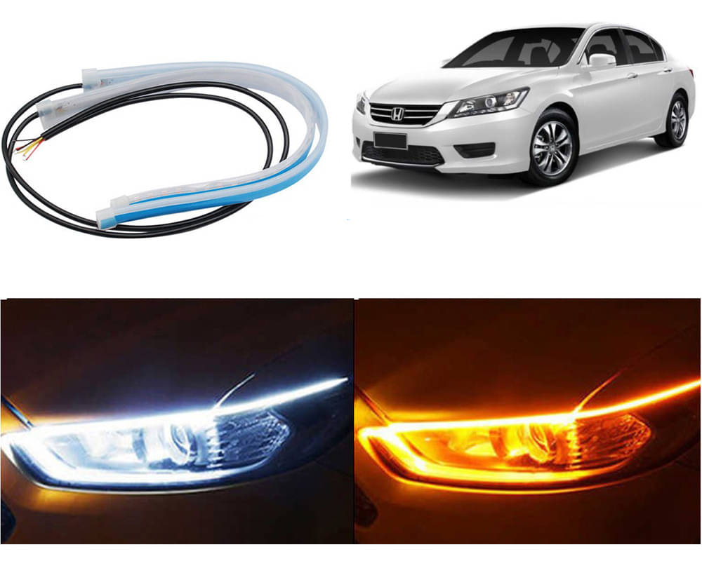 2 Pcs 24 Inch Ultrafine Waterproof Car DRL LED Daytime Running Lights White Turn Signal Yellow Guide Strip Headlight Assembly Hanging Accord     			2 Pcs 24 Inch Ultrafine Waterproof Car DRL LED Daytime Running Lights White Turn Signal Yellow Guide Strip Headlight Assembly Hanging Accord