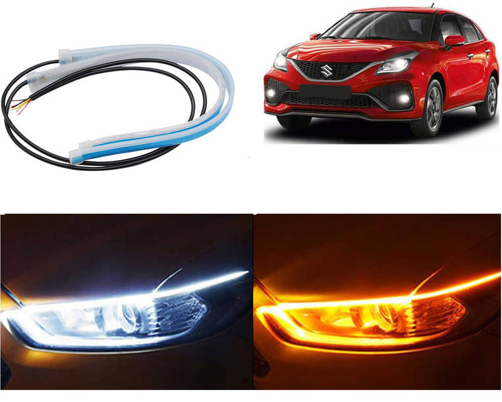 2 Pcs 24 Inch Ultrafine Waterproof Car DRL LED Daytime Running Lights White Turn Signal Yellow Guide Strip Headlight Assembly Baleno RS 2019 2 Pcs 24 Inch Ultrafine Waterproof Car DRL LED Daytime Running Lights White Turn Signal Yellow Guide Strip Headlight Assembly Baleno RS 2019