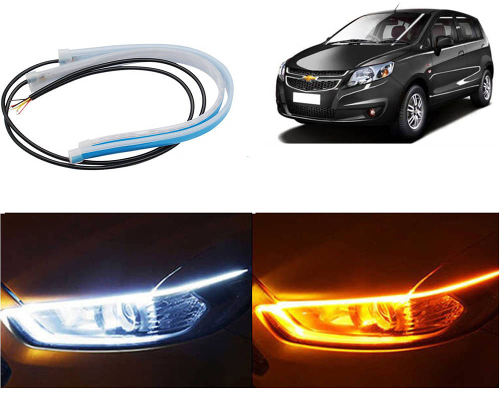 2 Pcs 24 Inch Ultrafine Waterproof Car DRL LED Daytime Running Lights White Turn Signal Yellow Guide Strip Headlight Assembly Sail UVA 2 Pcs 24 Inch Ultrafine Waterproof Car DRL LED Daytime Running Lights White Turn Signal Yellow Guide Strip Headlight Assembly Sail UVA