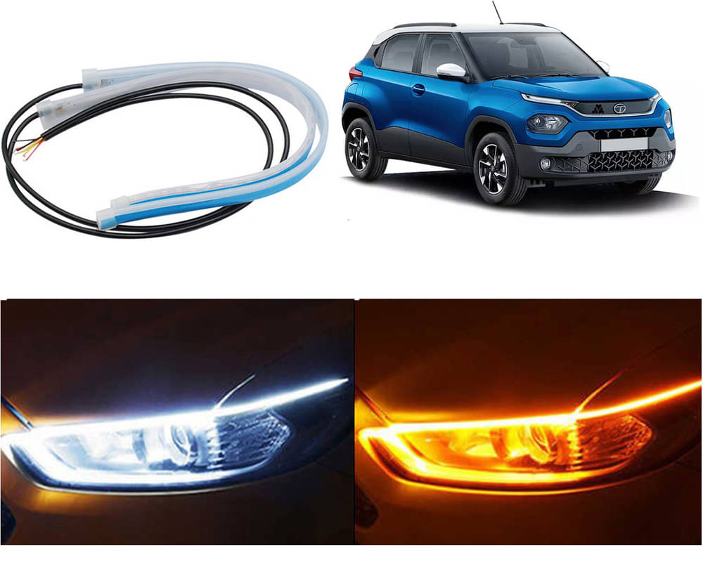 2 Pcs 24 Inch Ultrafine Waterproof Car DRL LED Daytime Running Lights White Turn Signal Yellow Guide Strip Headlight Assembly Hanging Punch 2 Pcs 24 Inch Ultrafine Waterproof Car DRL LED Daytime Running Lights White Turn Signal Yellow Guide Strip Headlight Assembly Hanging Punch