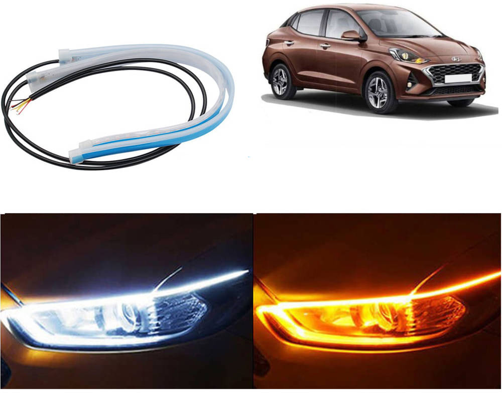 2 Pcs 24 Inch Ultrafine Waterproof Car DRL LED Daytime Running Lights White Turn Signal Yellow Guide Strip Headlight Assembly Hanging Aura 2 Pcs 24 Inch Ultrafine Waterproof Car DRL LED Daytime Running Lights White Turn Signal Yellow Guide Strip Headlight Assembly Hanging Aura