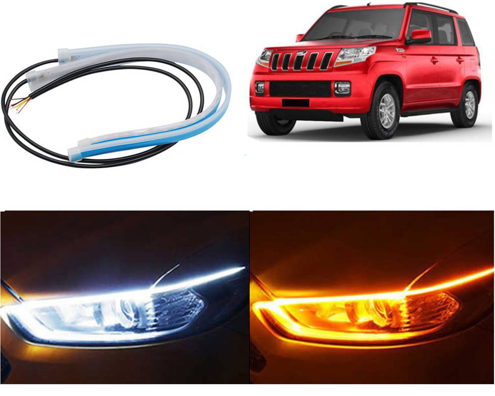 2 Pcs 24 Inch Ultrafine Waterproof Car DRL LED Daytime Running Lights White Turn Signal Yellow Guide Strip Headlight Assembly TUV-300 2 Pcs 24 Inch Ultrafine Waterproof Car DRL LED Daytime Running Lights White Turn Signal Yellow Guide Strip Headlight Assembly TUV-300