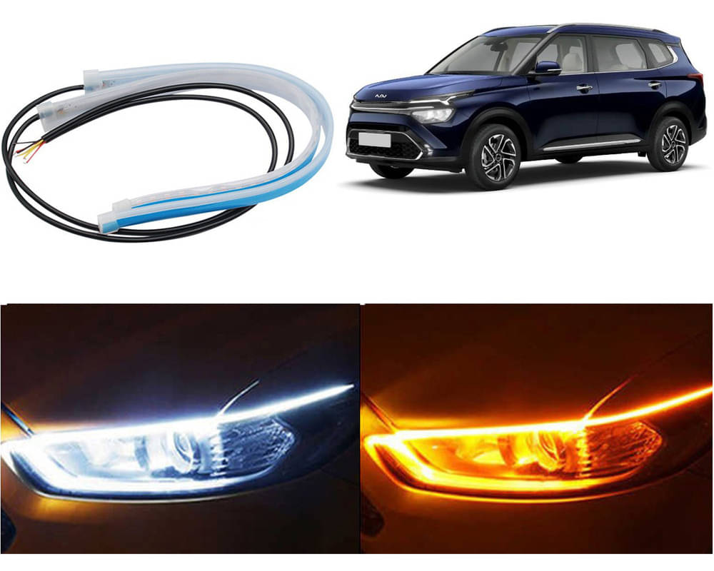 2 Pcs 24 Inch Ultrafine Waterproof Car DRL LED Daytime Running Lights White Turn Signal Yellow Guide Strip Headlight Assembly Hanging Carnes 2 Pcs 24 Inch Ultrafine Waterproof Car DRL LED Daytime Running Lights White Turn Signal Yellow Guide Strip Headlight Assembly Hanging Carnes