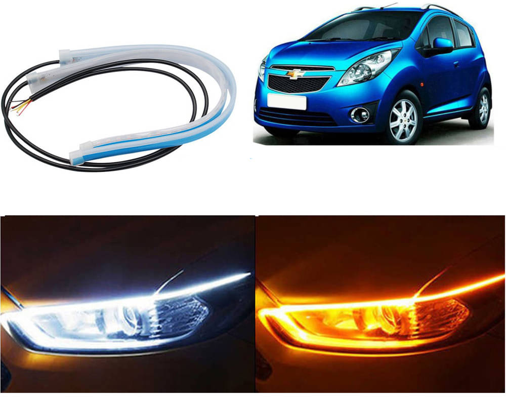 2 Pcs 24 Inch Ultrafine Waterproof Car DRL LED Daytime Running Lights White Turn Signal Yellow Guide Strip Headlight Assembly Beat Type-1 2 Pcs 24 Inch Ultrafine Waterproof Car DRL LED Daytime Running Lights White Turn Signal Yellow Guide Strip Headlight Assembly Beat Type-1