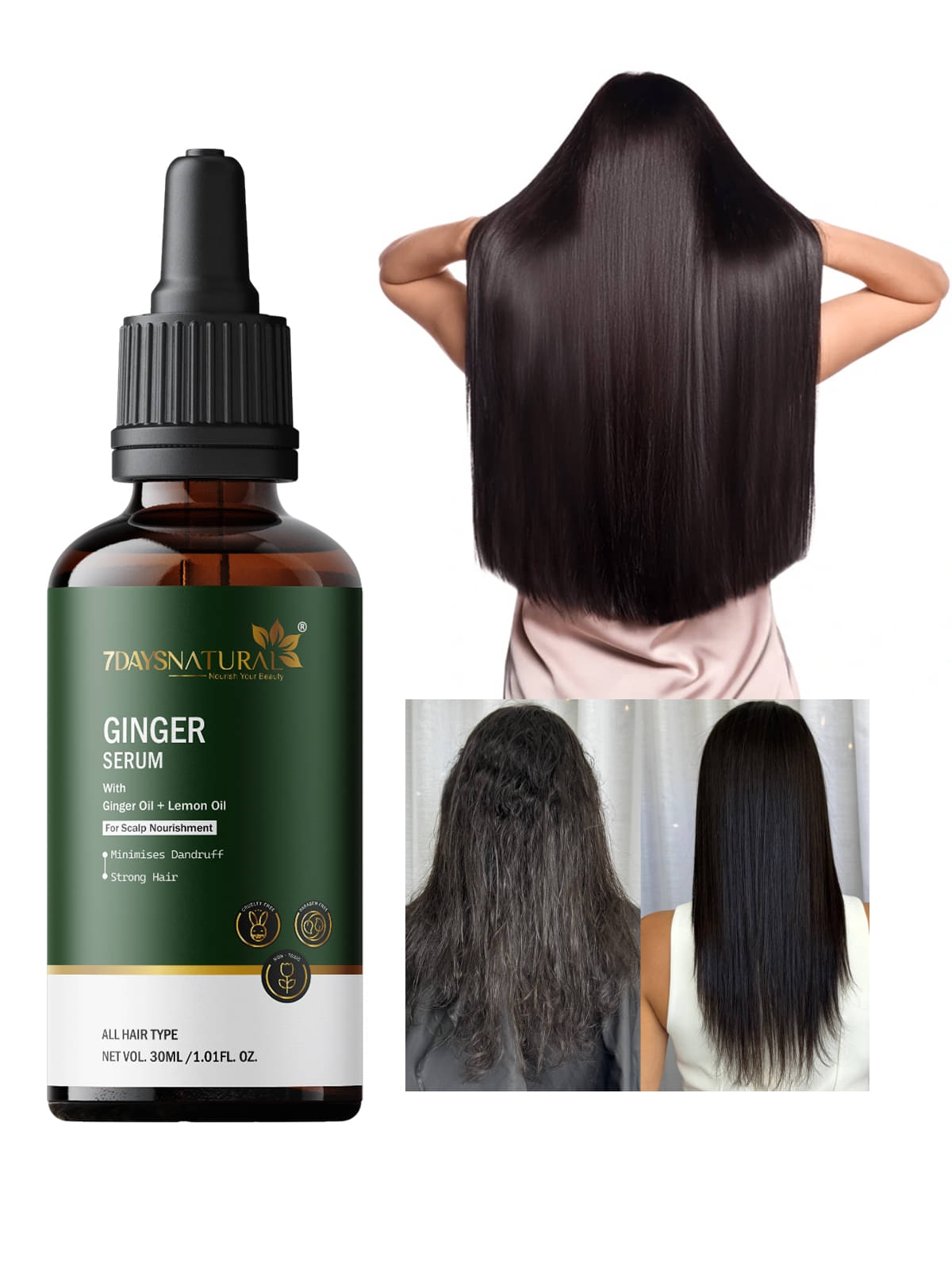     			7 days Hair Growth Ginger Onion Oil 30 ml ( Pack of 1 )