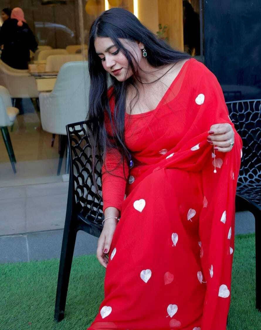 ANAND SAREES Chiffon Embroidered Regular Saree With Unstitched Blouse Piece ( Red ) ANAND SAREES Chiffon Embroidered Regular Saree With Unstitched Blouse Piece ( Red )