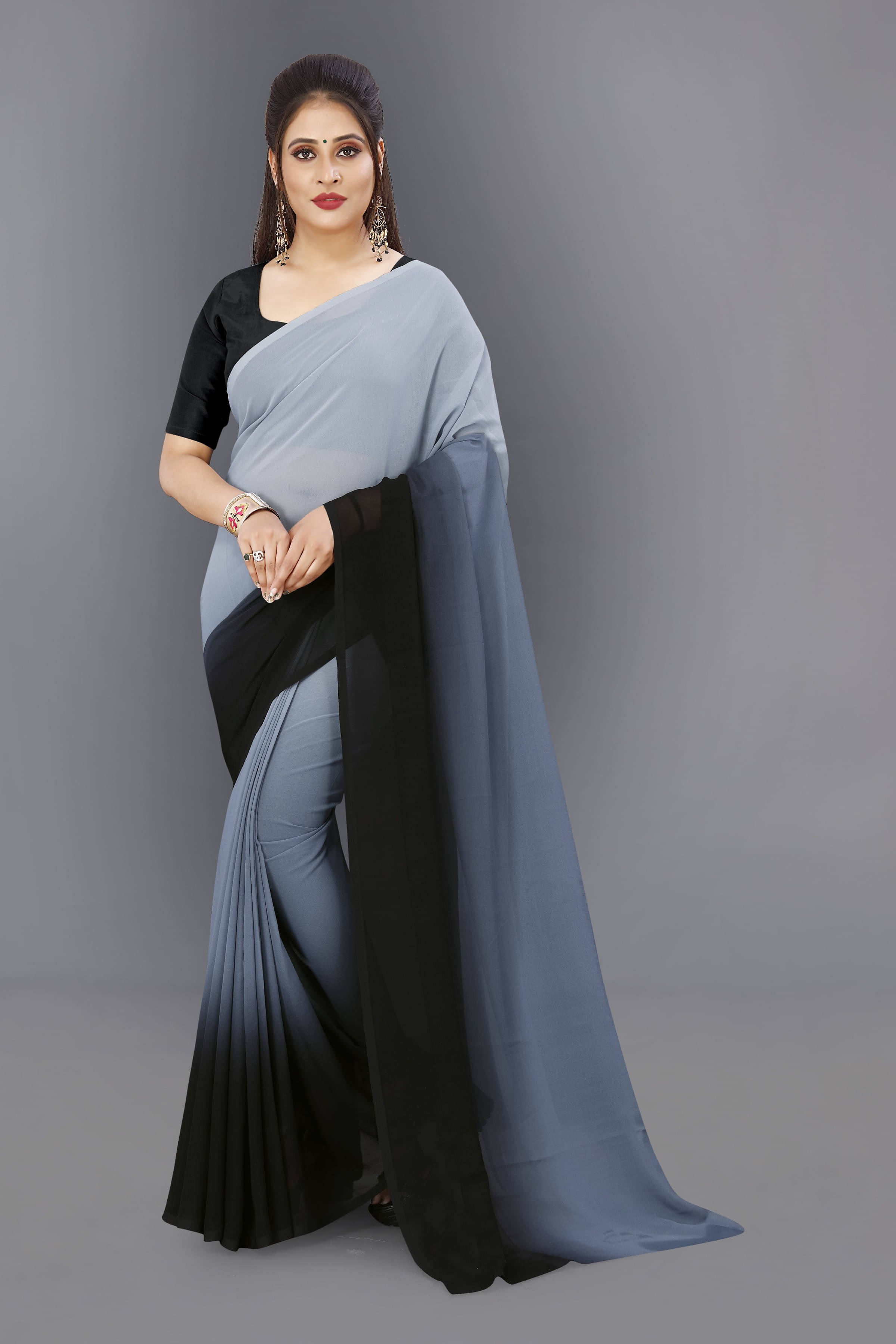 ANAND SAREES Georgette Dyed Regular Saree With Unstitched Blouse Piece ( Multicolor ) ANAND SAREES Georgette Dyed Regular Saree With Unstitched Blouse Piece ( Multicolor )