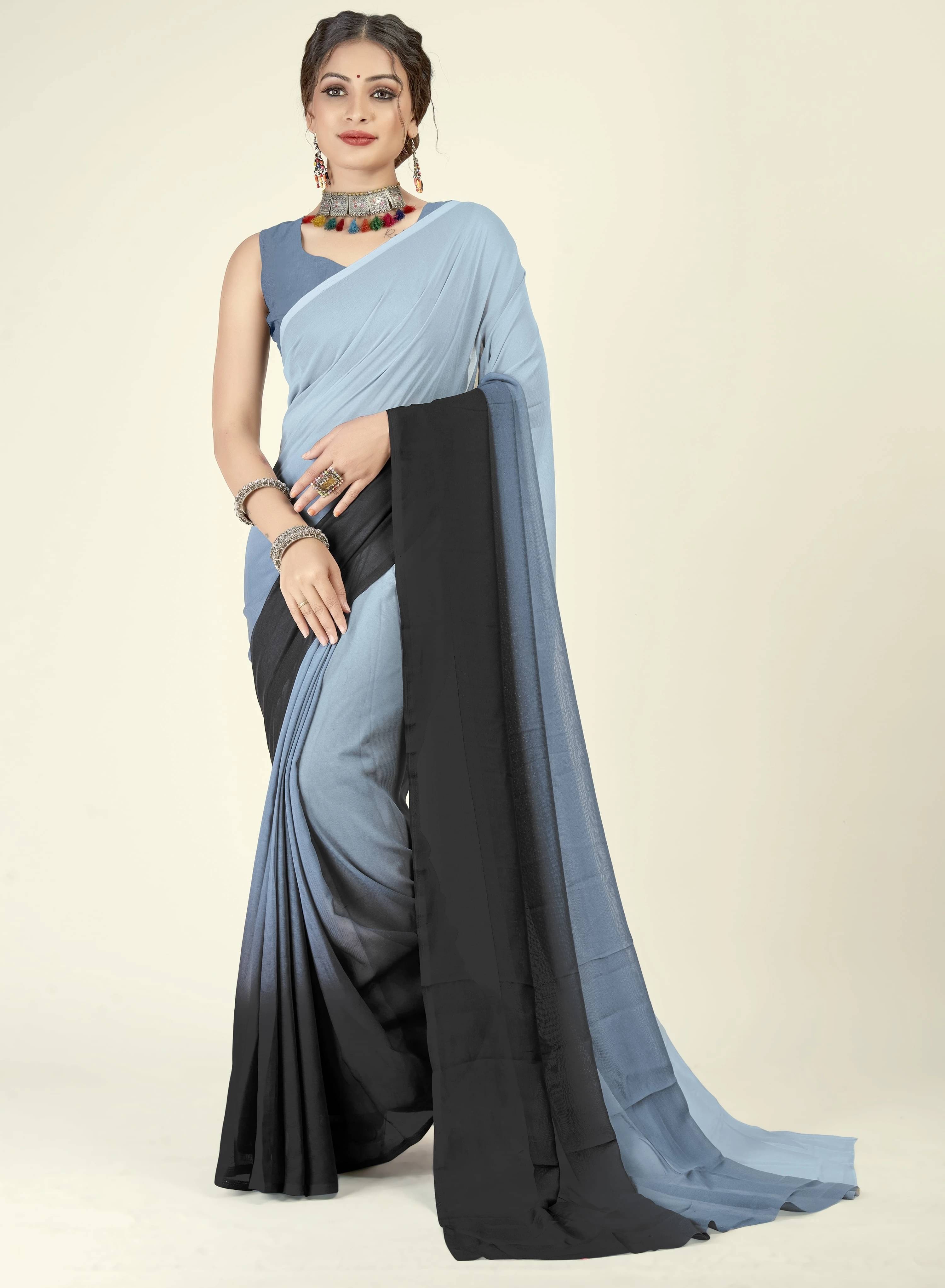     			ANAND SAREES Georgette Dyed Regular Saree With Unstitched Blouse Piece ( Multicolor )