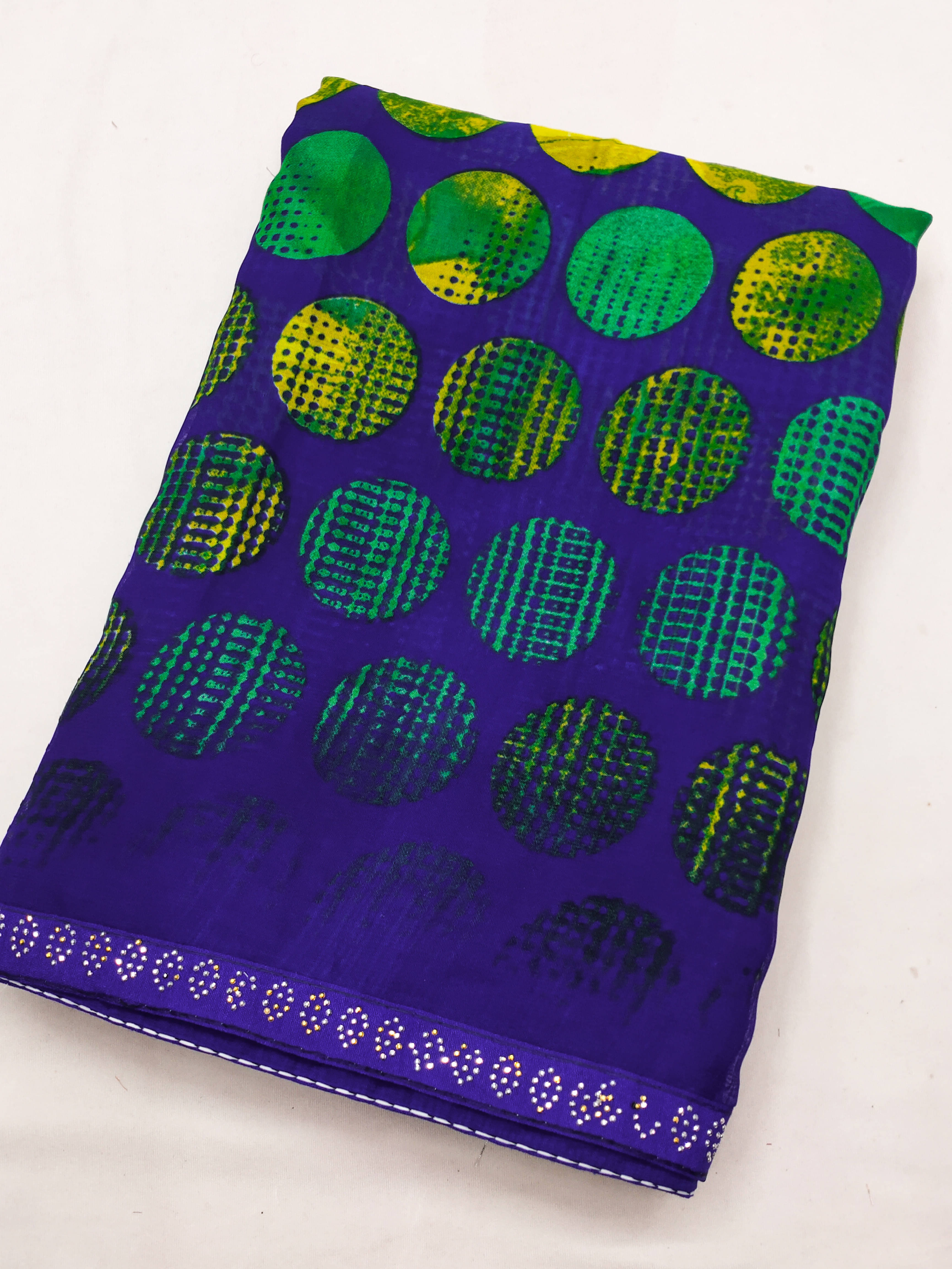 ANAND SAREES Georgette Embellished Regular Saree With Unstitched Blouse Piece ( Blue ) ANAND SAREES Georgette Embellished Regular Saree With Unstitched Blouse Piece ( Blue )