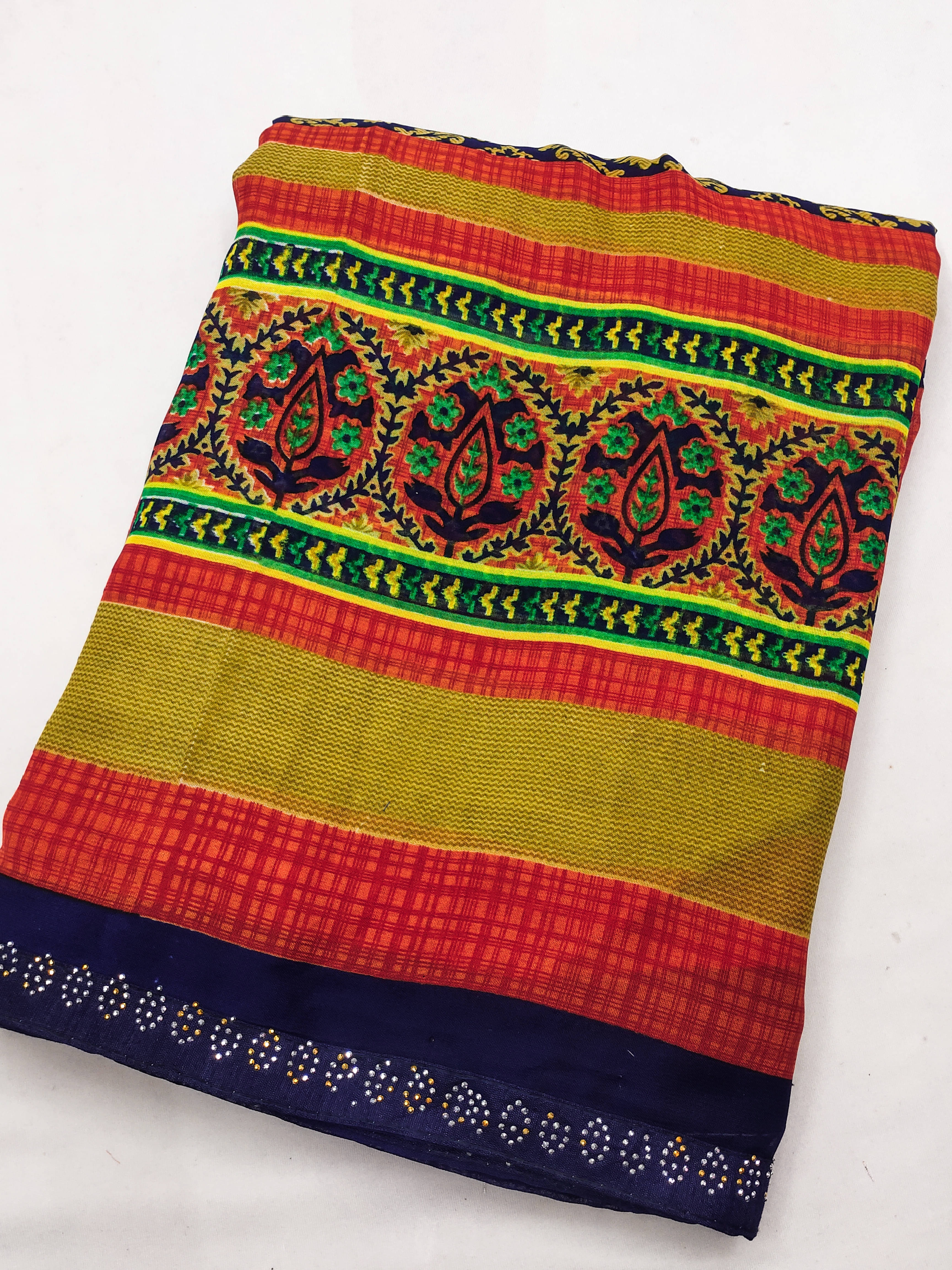     			ANAND SAREES Georgette Embellished Regular Saree With Unstitched Blouse Piece ( Multicolor )