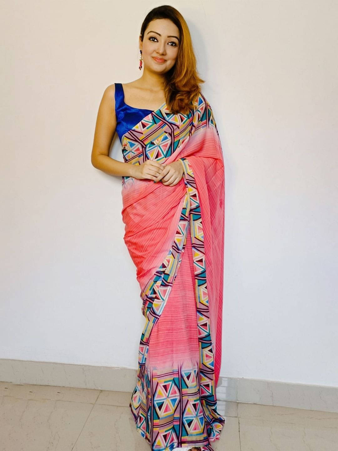 ANAND SAREES Georgette Printed Regular Saree With Unstitched Blouse Piece ( Pink ) ANAND SAREES Georgette Printed Regular Saree With Unstitched Blouse Piece ( Pink )