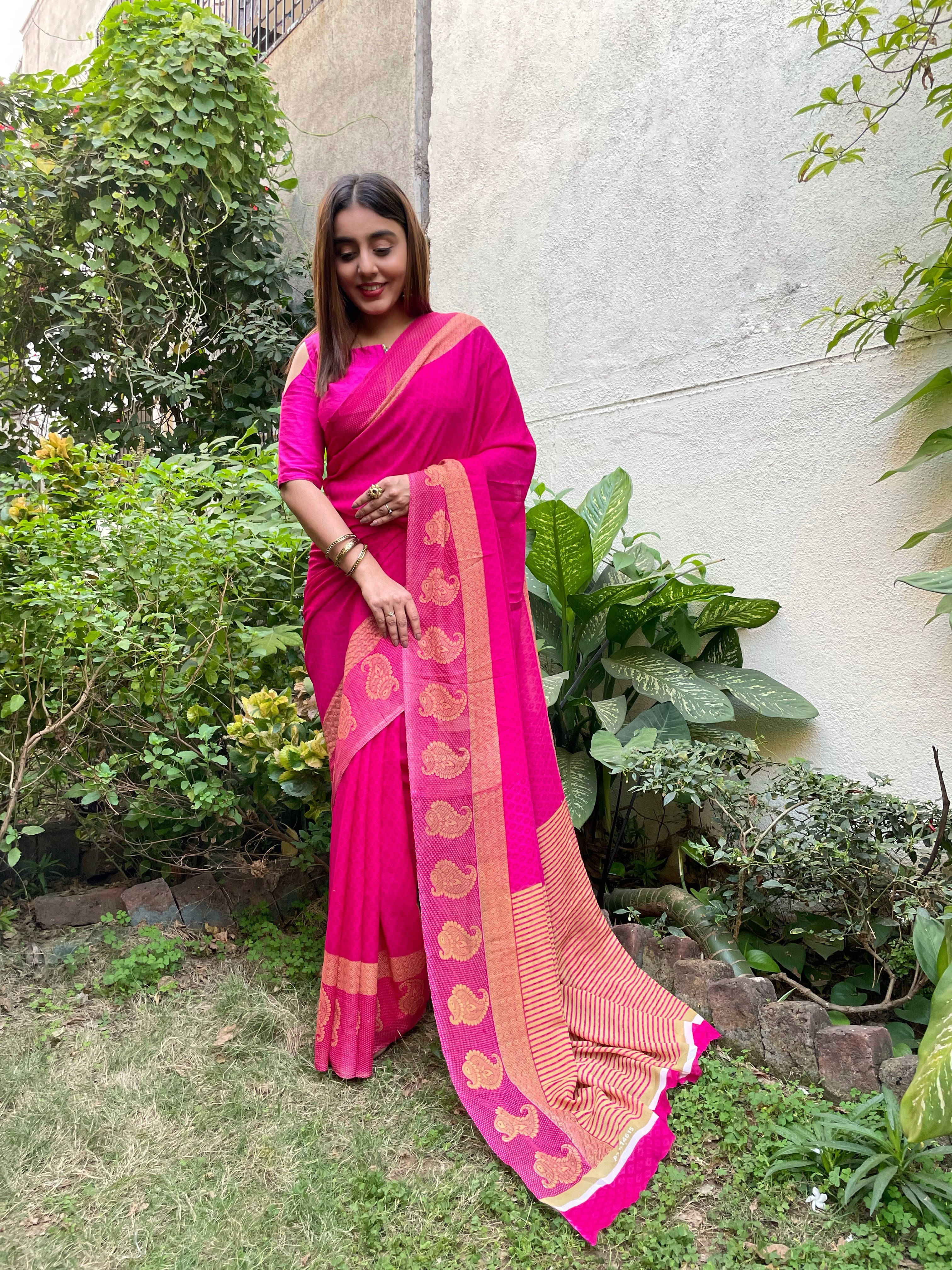    			ANAND SAREES Georgette Printed Regular Saree With Unstitched Blouse Piece ( Purple )