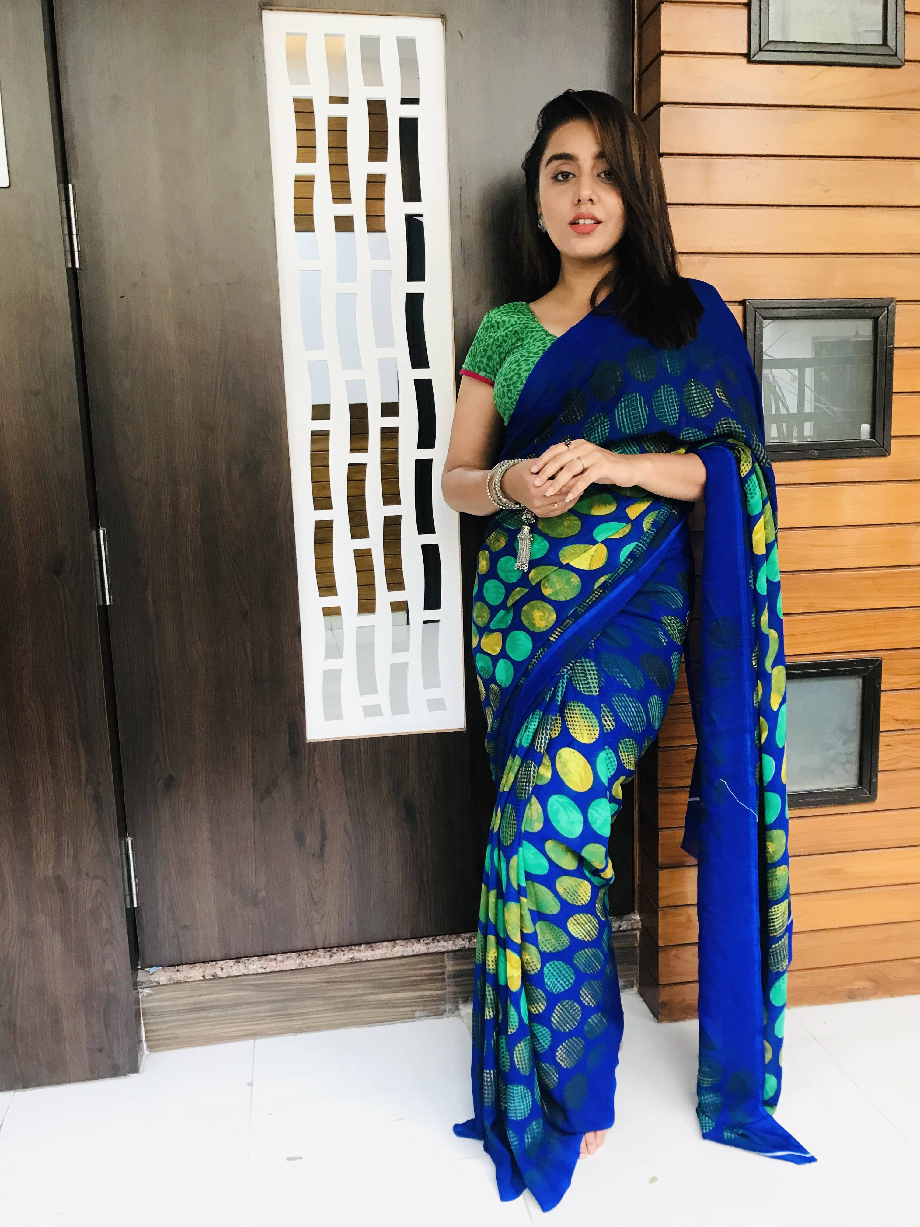ANAND SAREES Georgette Printed Regular Saree With Unstitched Blouse Piece ( Purple ) ANAND SAREES Georgette Printed Regular Saree With Unstitched Blouse Piece ( Purple )