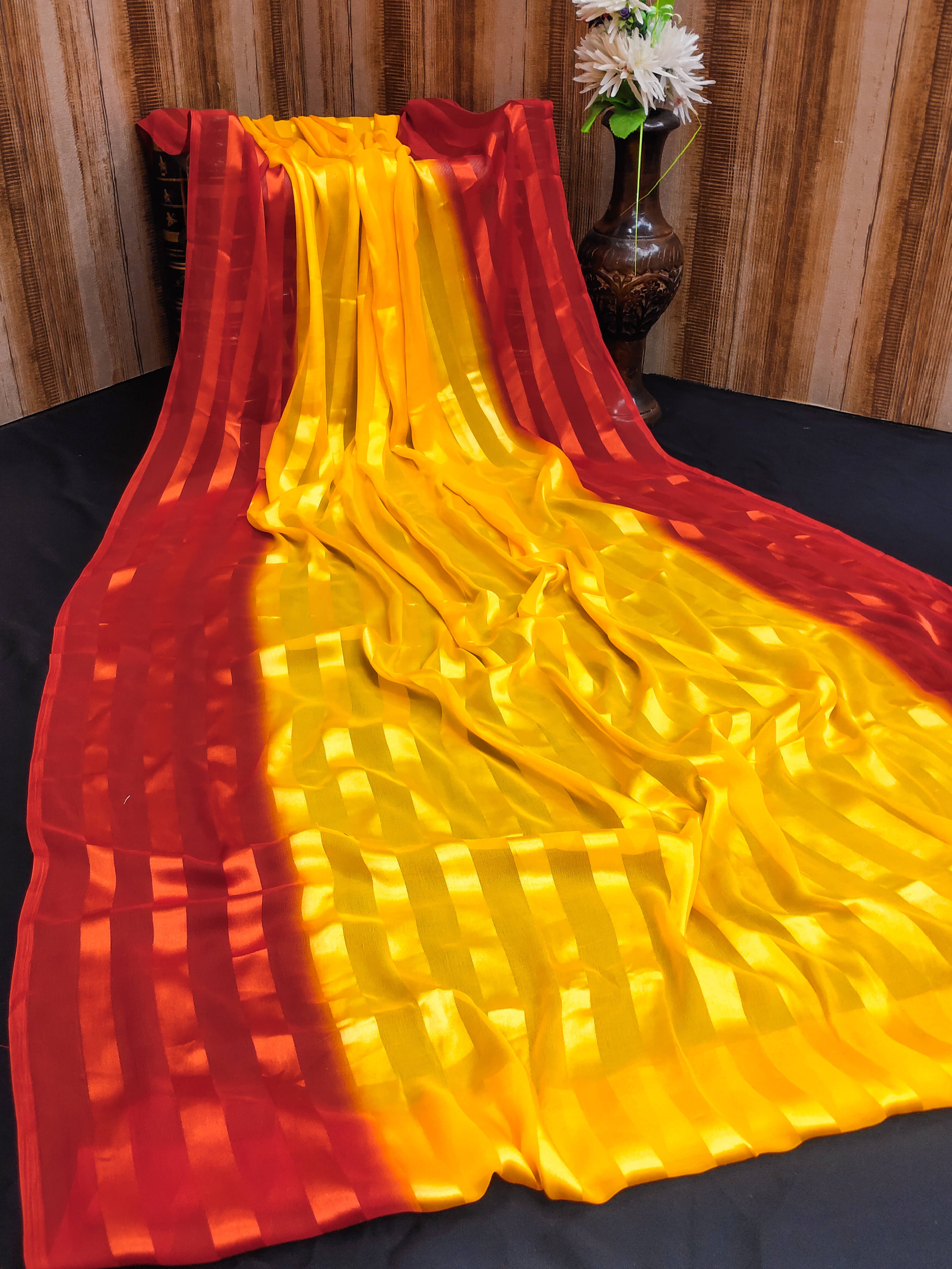 ANAND SAREES Satin Self Design Regular Saree With Unstitched Blouse Piece ( Multicolor ) ANAND SAREES Satin Self Design Regular Saree With Unstitched Blouse Piece ( Multicolor )