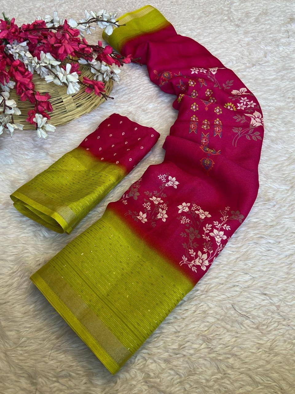 Bhuwal Fashion Art Silk Printed Chettinad Saree With Unstitched Blouse Piece ( Pink ) Bhuwal Fashion Art Silk Printed Chettinad Saree With Unstitched Blouse Piece ( Pink )