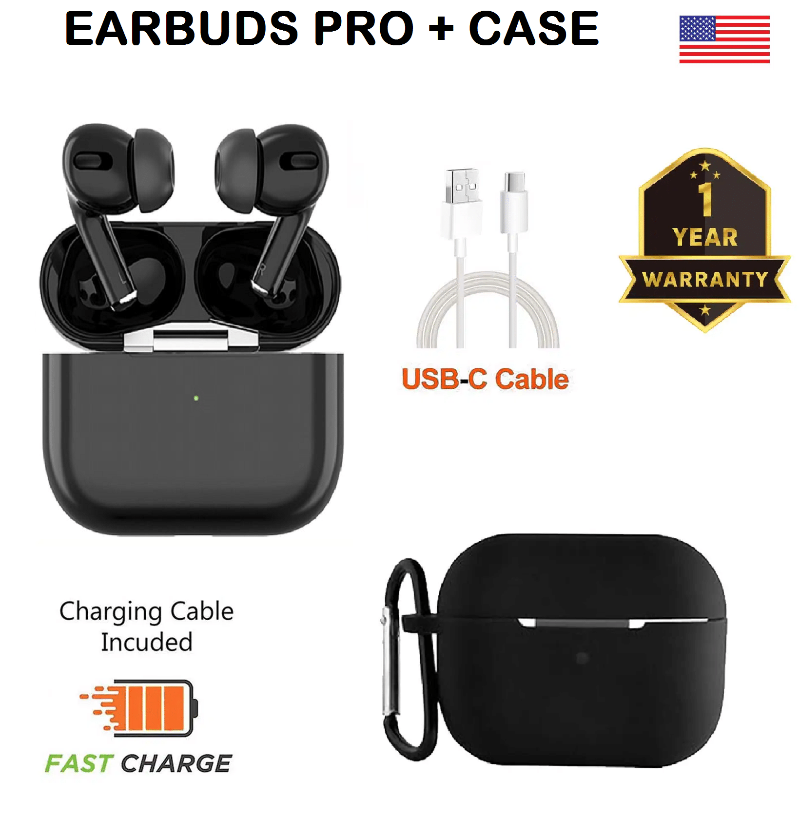     			"Black Wireless Bluetooth Earbuds with Soft Silicone Cover, Deep Bass, Touch Controls, Long Battery Life, and Charging Case – Comfortable, Sweatproof In-Ear Headphones for All-Day Use"