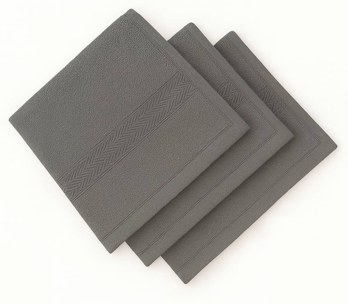     			Dollar Cotton Solid Face Towel Below 300 GSM ( Pack of 3 ) - Grey